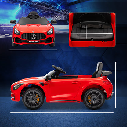 Mercedes-Benz AMG GTR Licensed 12V Battery Powered Kids Electric Car w/ Remote, Soft Start, Lights, Music Horn Red Electric Toy Cars   at Gallery Canada