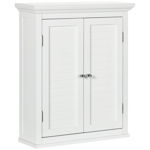 Over Toilet Storage Cabinet, Bathroom Wall Cabinet with Adjustable Shelf for Living Room and Entryway, White