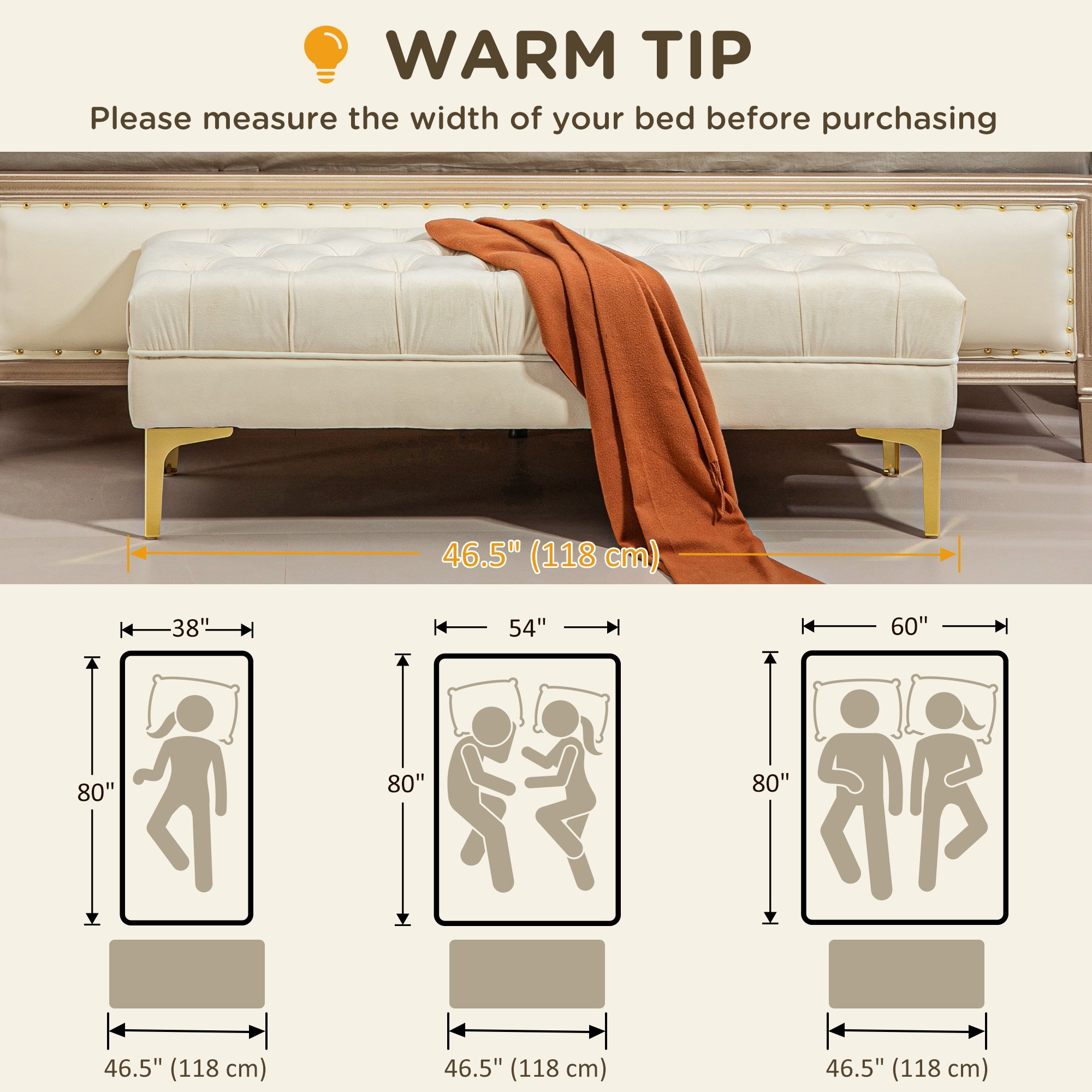 End of Bed Bench, Upholstered Bench, Entryway Shoe Bench with Button Tufted for Living Room, Bedroom, Cream White Storage Ottomans & Benches at Gallery Canada