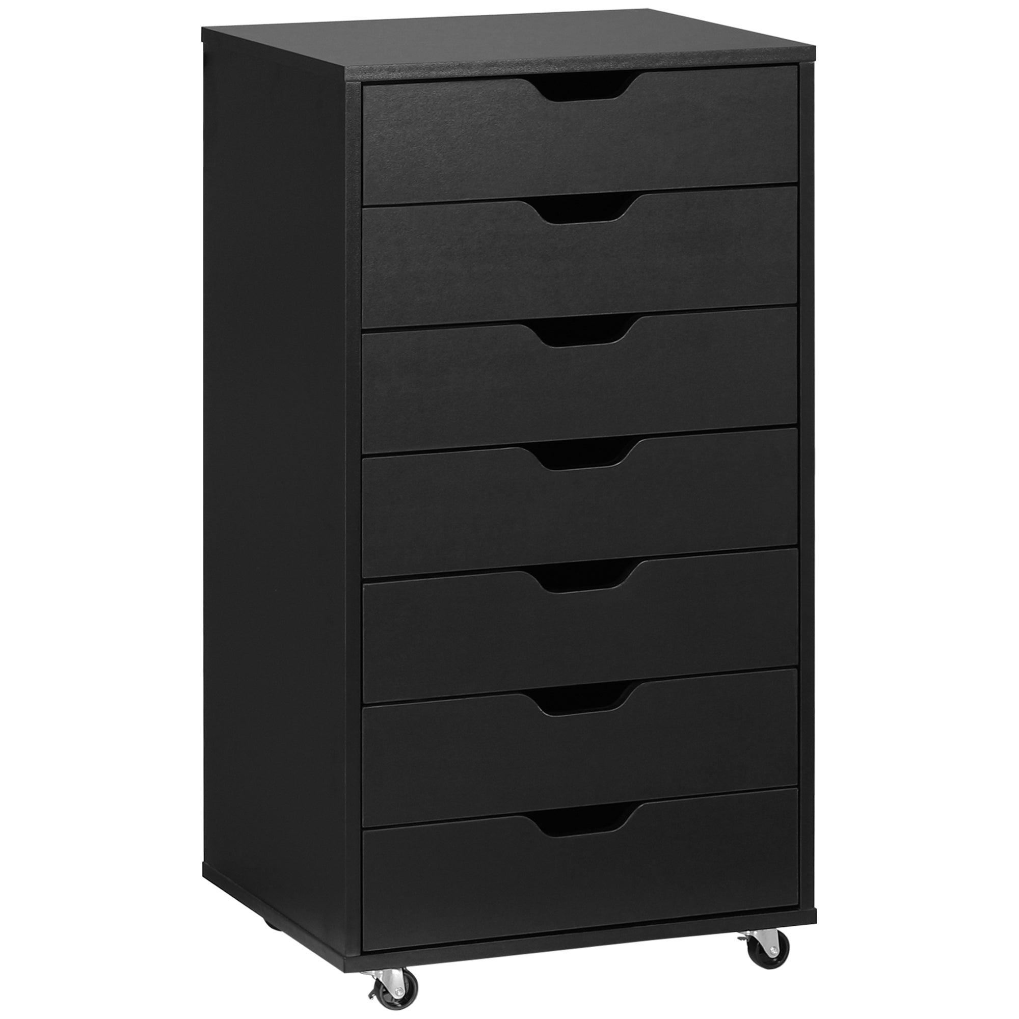 7-drawer Vertical File Cabinet for Home Office, Storage Cabinet with Wheels, 18.7
