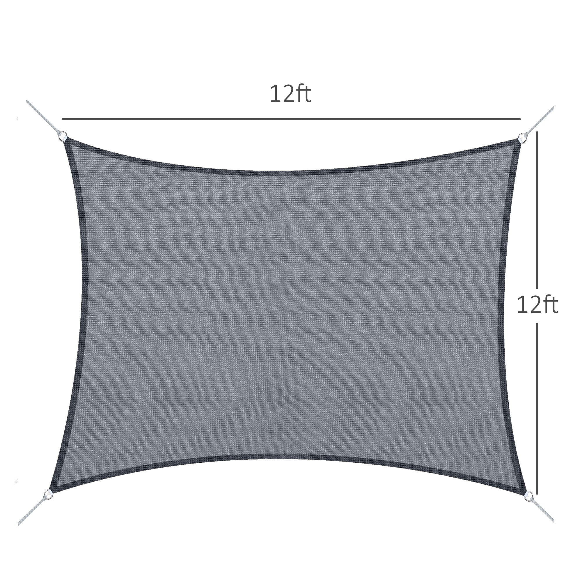 Square 12’ Canopy Sun Sail Shade Garden Cover UV Protector Outdoor Patio Lawn Shelter with Carrying Bag Grey Shade Sails at Gallery Canada