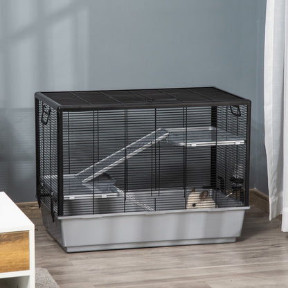 3-tier Hamster Cage, Guinea Pig Cage with Accessories Food Dish Water Bottle, Ramps, 31.5"x19"x 23", Grey Houses & Habitats   at Gallery Canada