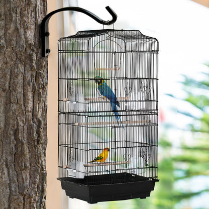 36" Bird Cage, Macaw Play House, Cockatoo, Parrot, Finch Flight Cage, 2 Doors Perch, 4 Feeder Pet Supplies, Black Bird Cages   at Gallery Canada