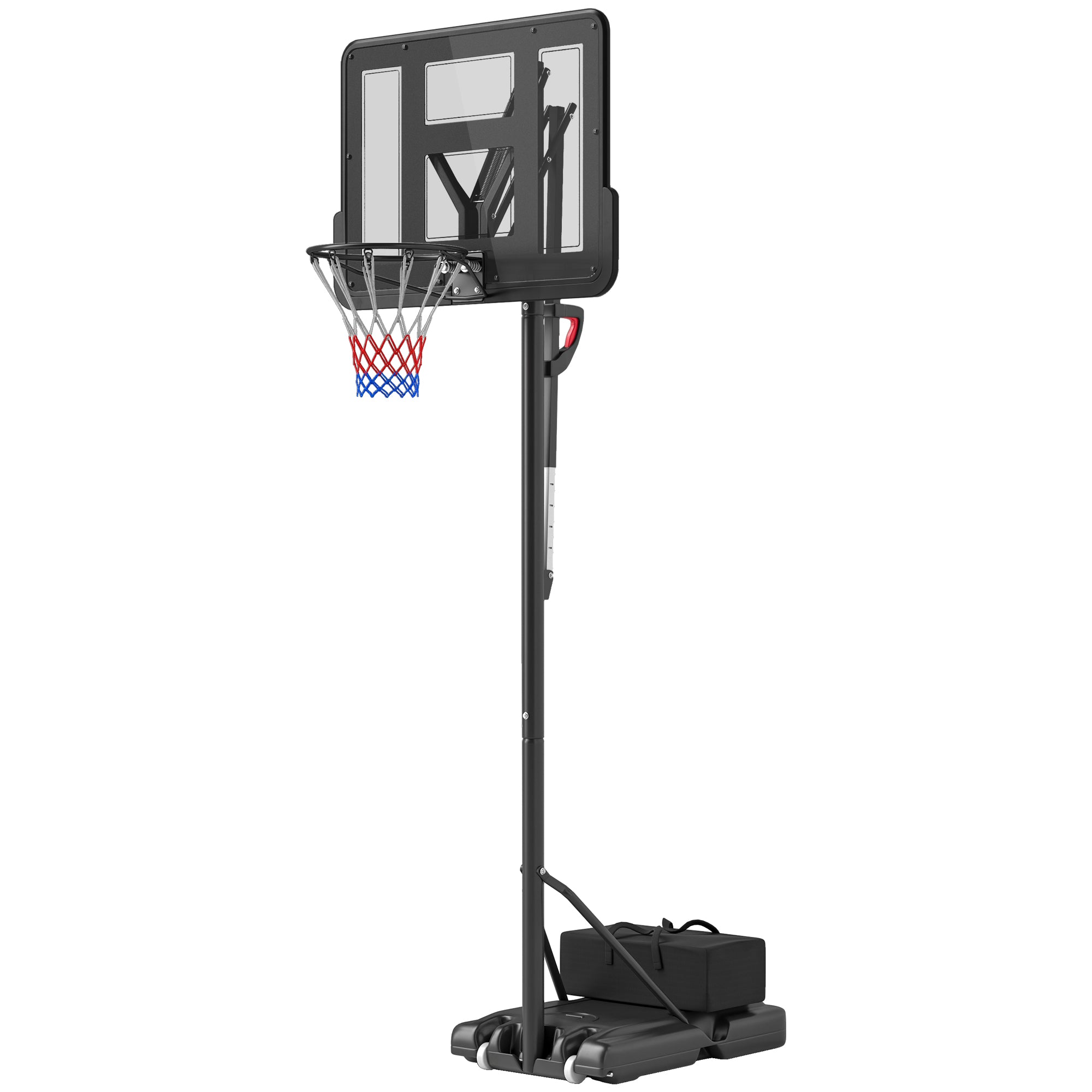 7.7-10ft Portable Basketball Hoop, Basketball Goal with Free Weight, Wheels, 43