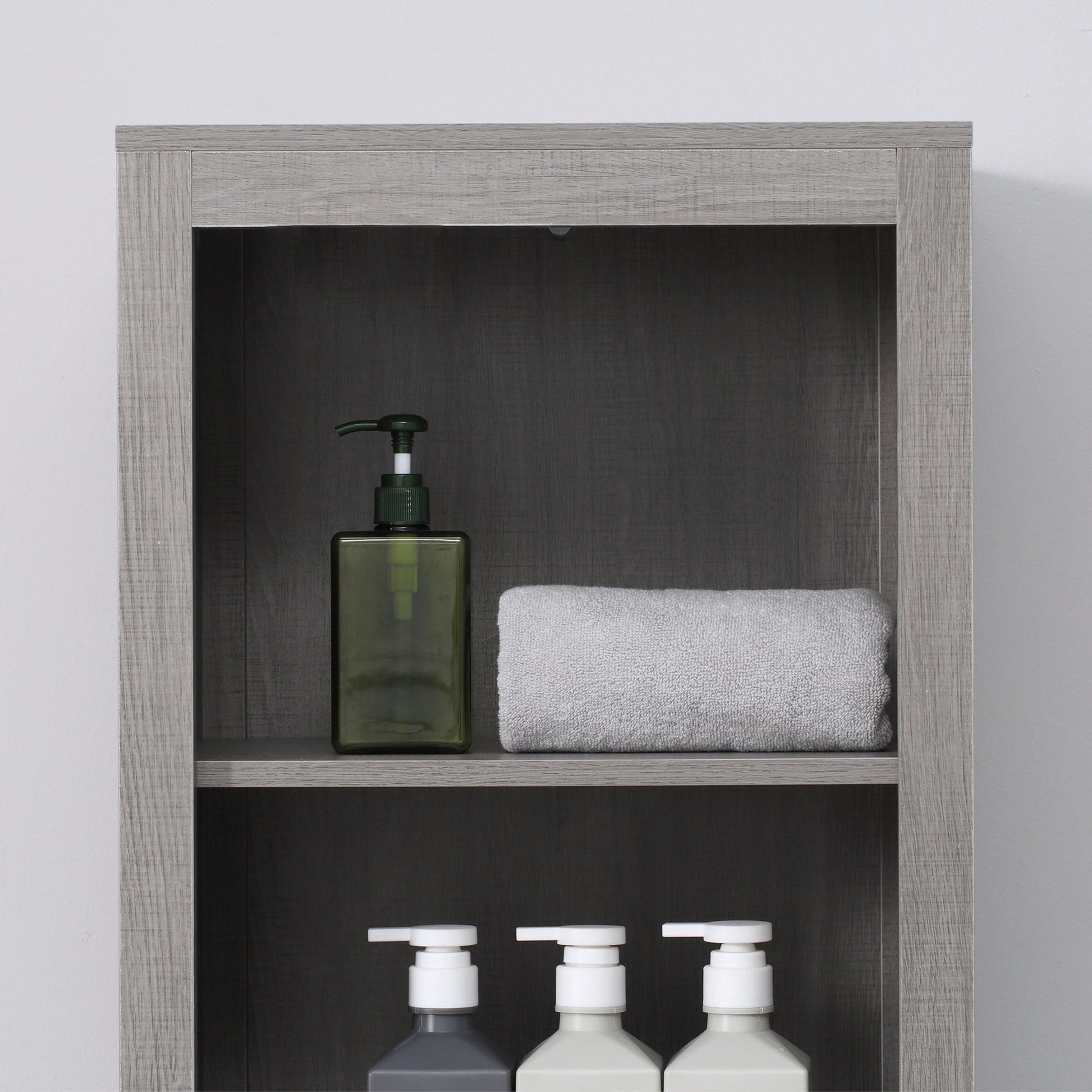 Narrow Bathroom Storage Cabinet with Drawer and 5 Tier Shelf, Tall Cupboard Freestanding Linen Towel, Grey Bathroom Cabinets   at Gallery Canada