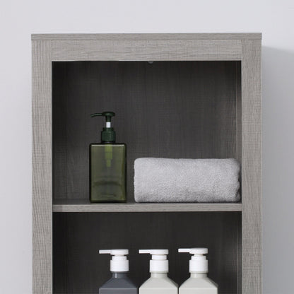 Narrow Bathroom Storage Cabinet with Drawer and 5 Tier Shelf, Tall Cupboard Freestanding Linen Towel, Grey Bathroom Cabinets   at Gallery Canada