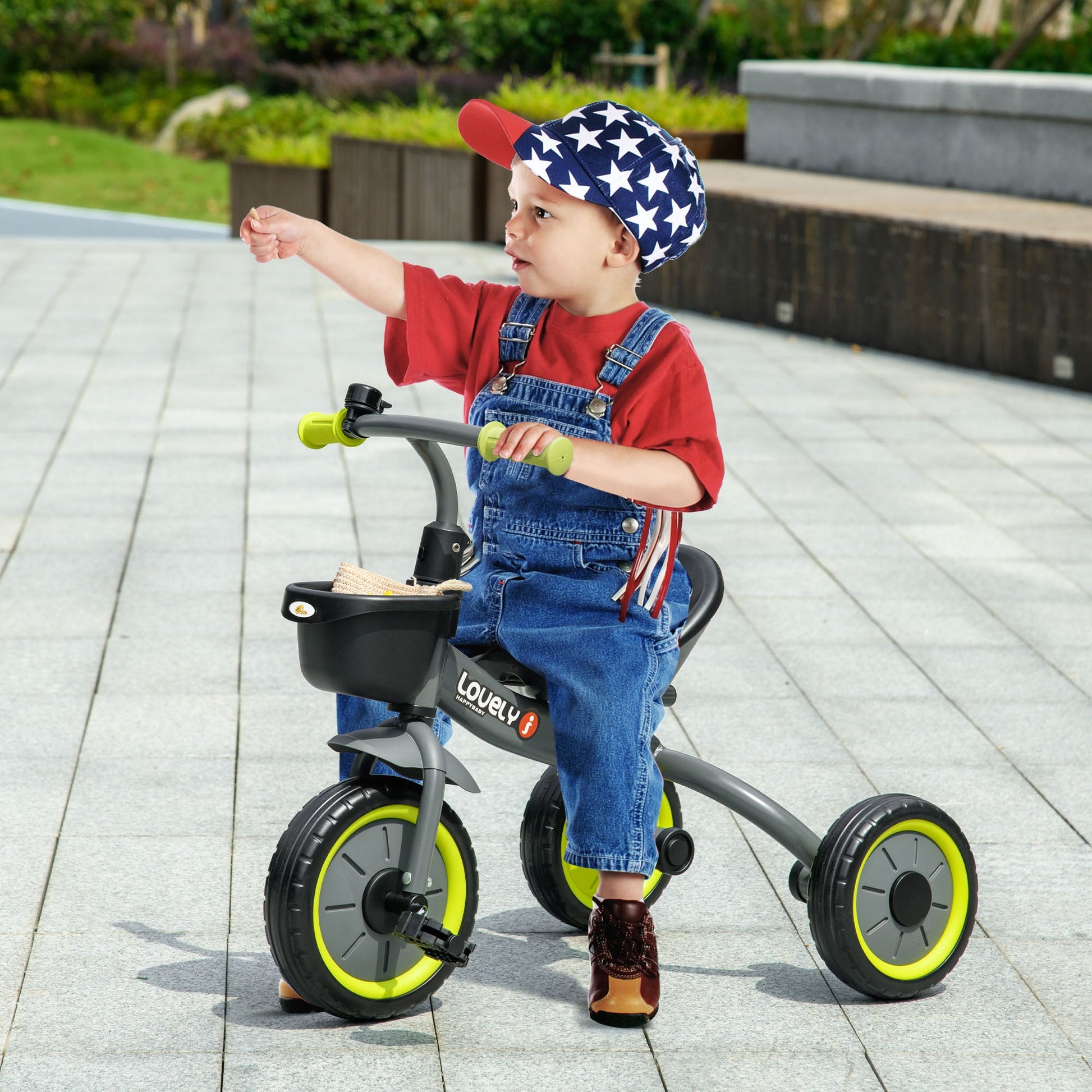 Tricycle for Toddler 2-5 Year Old Girls and Boys, Toddler Bike with Adjustable Seat, Basket, Bell, Black - Gallery Canada