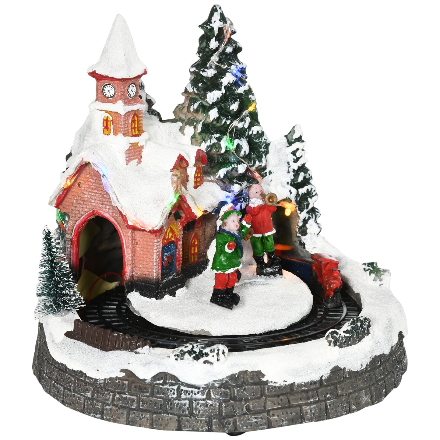 Desktop Christmas Decoration, Christmas Village Houses with Rotating Train, Battery Operated, Multicolored Christmas Village Houses   at Gallery Canada