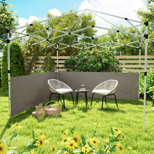 Canopy Sidewalls for 10' x 10' or 10' x 20' Pop up Canopy, 2 PCS Canopy Half Walls Only, Grey