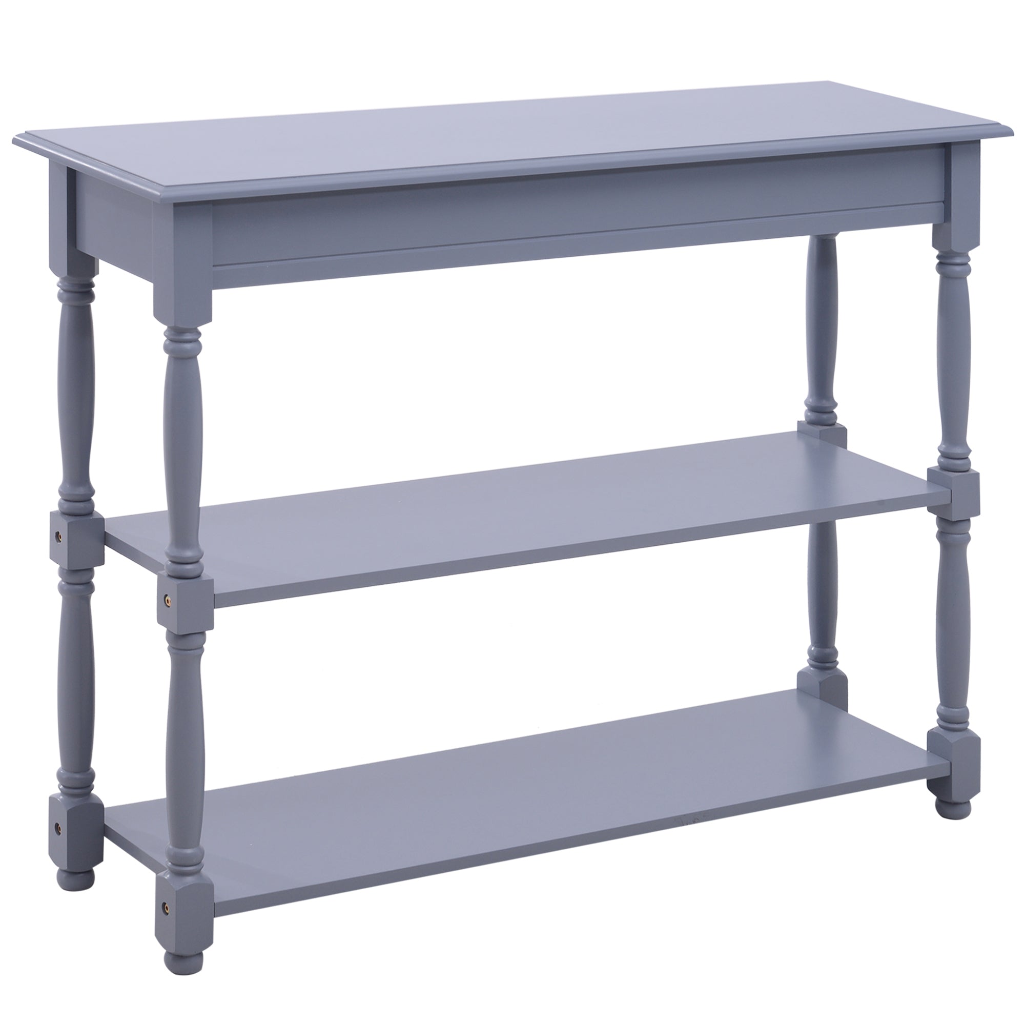 Console Table Modern Sofa Table with 2 Tier Shelves for Living Room, Entryway, Bedroom, Grey Console Tables Grey  at Gallery Canada