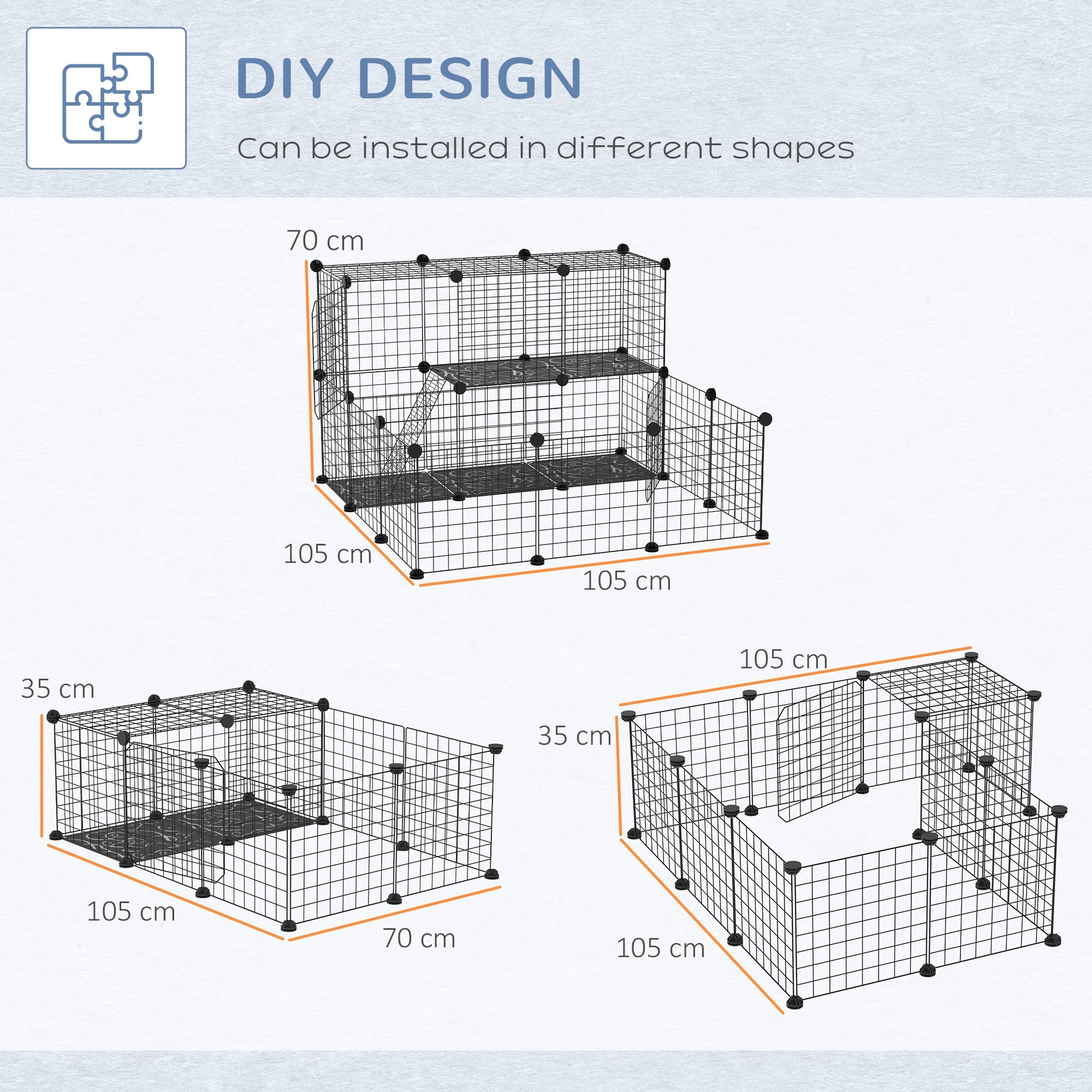 Rabbit Cage DIY Pet Playpen Small Animal Cage for Hedgehog Bunny Guinea Pig Chinchilla Ferret Kitten with Mallet Connectors and Cable Ties Houses & Habitats   at Gallery Canada