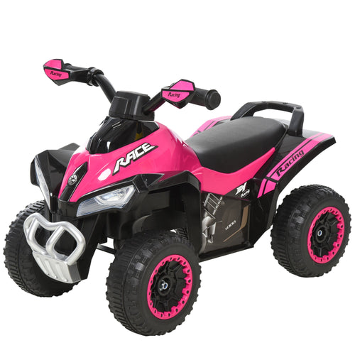 4-Wheel Ride-On Motorcycle Toy for Toddlers with Music and Lights, Pink