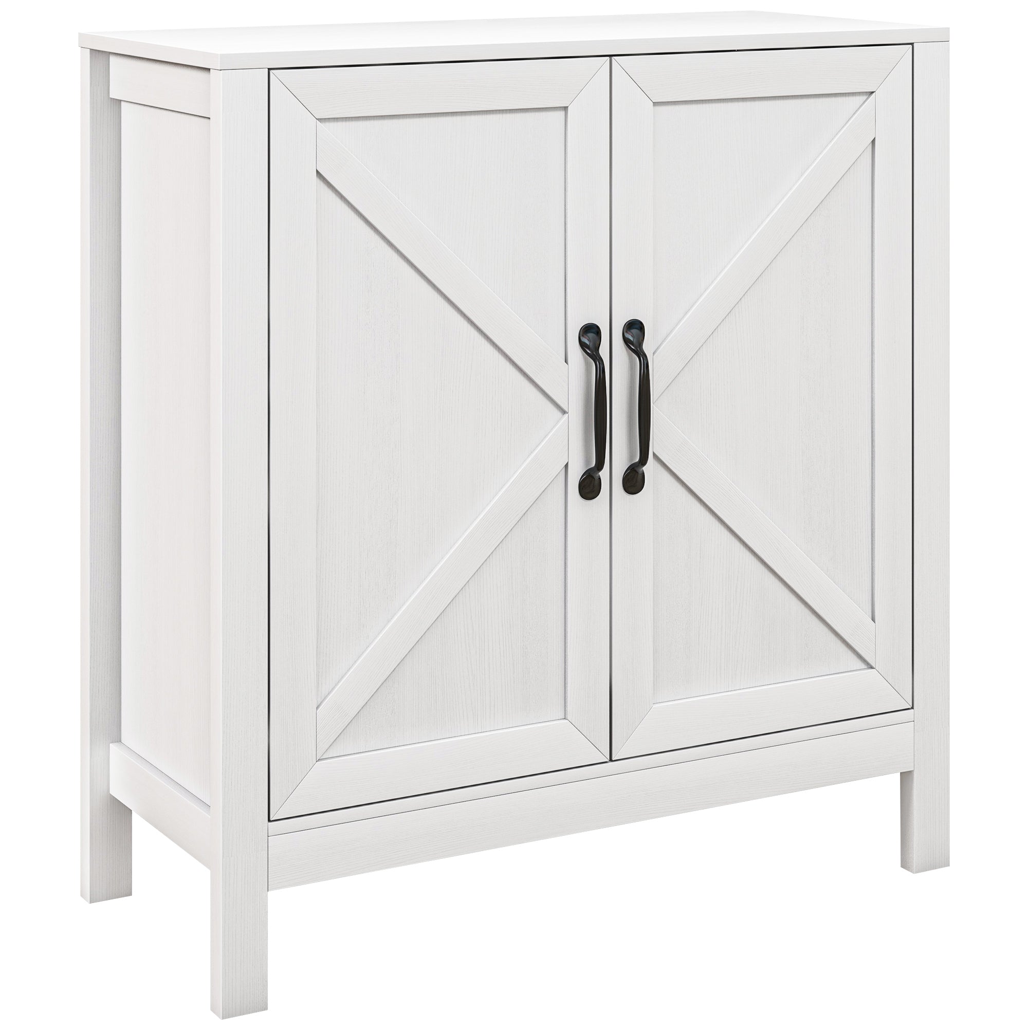 Sideboard Buffet, Kitchen Storage Cabinet with Barn Door and Adjustable Shelves, Storage Pantry, White Wood Grain Bar Cabinets   at Gallery Canada