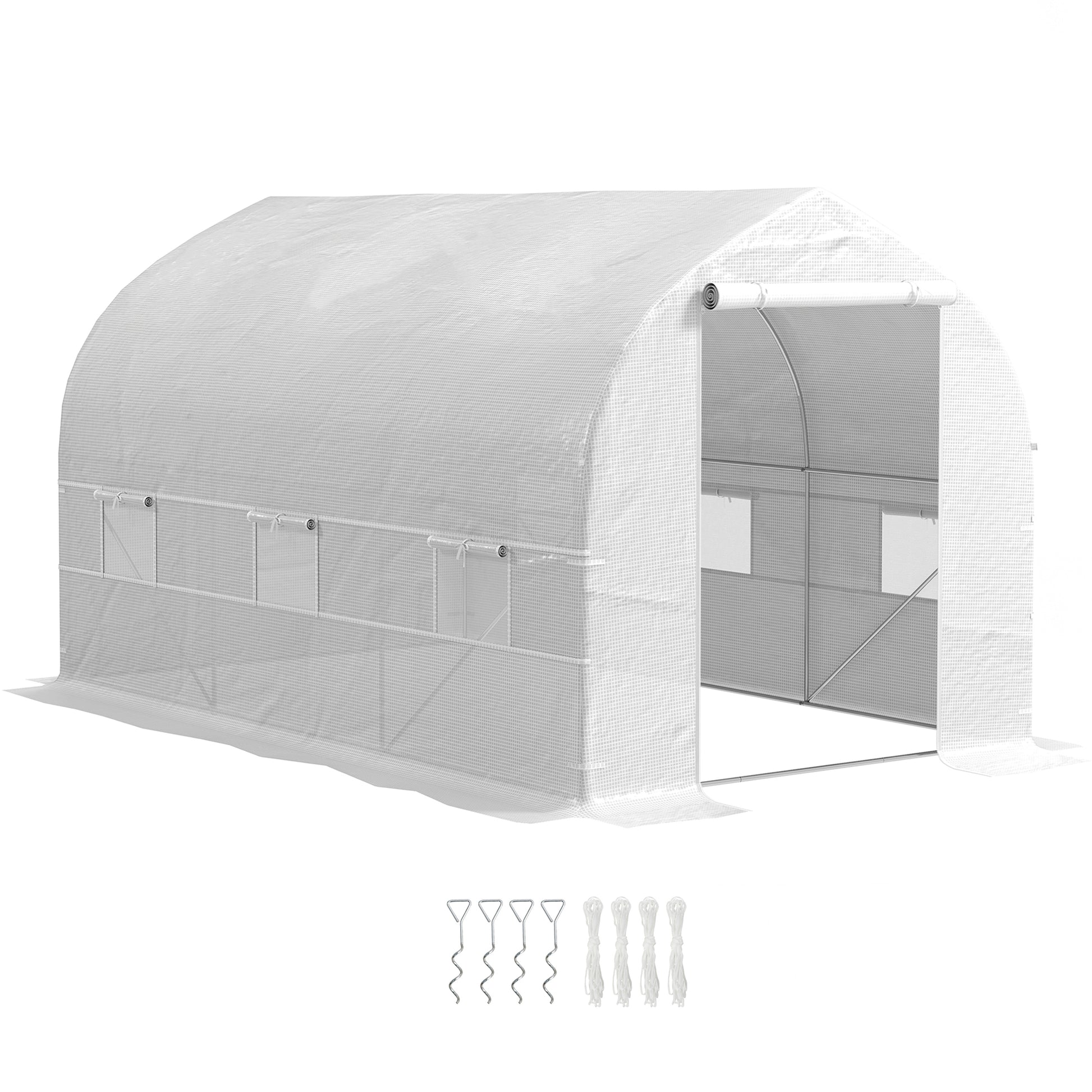 11.5' x 6.6' x 6.6' Portable Walk-In Tunnel Greenhouse Garden Warm House - White Tunnel Greenhouses at Gallery Canada