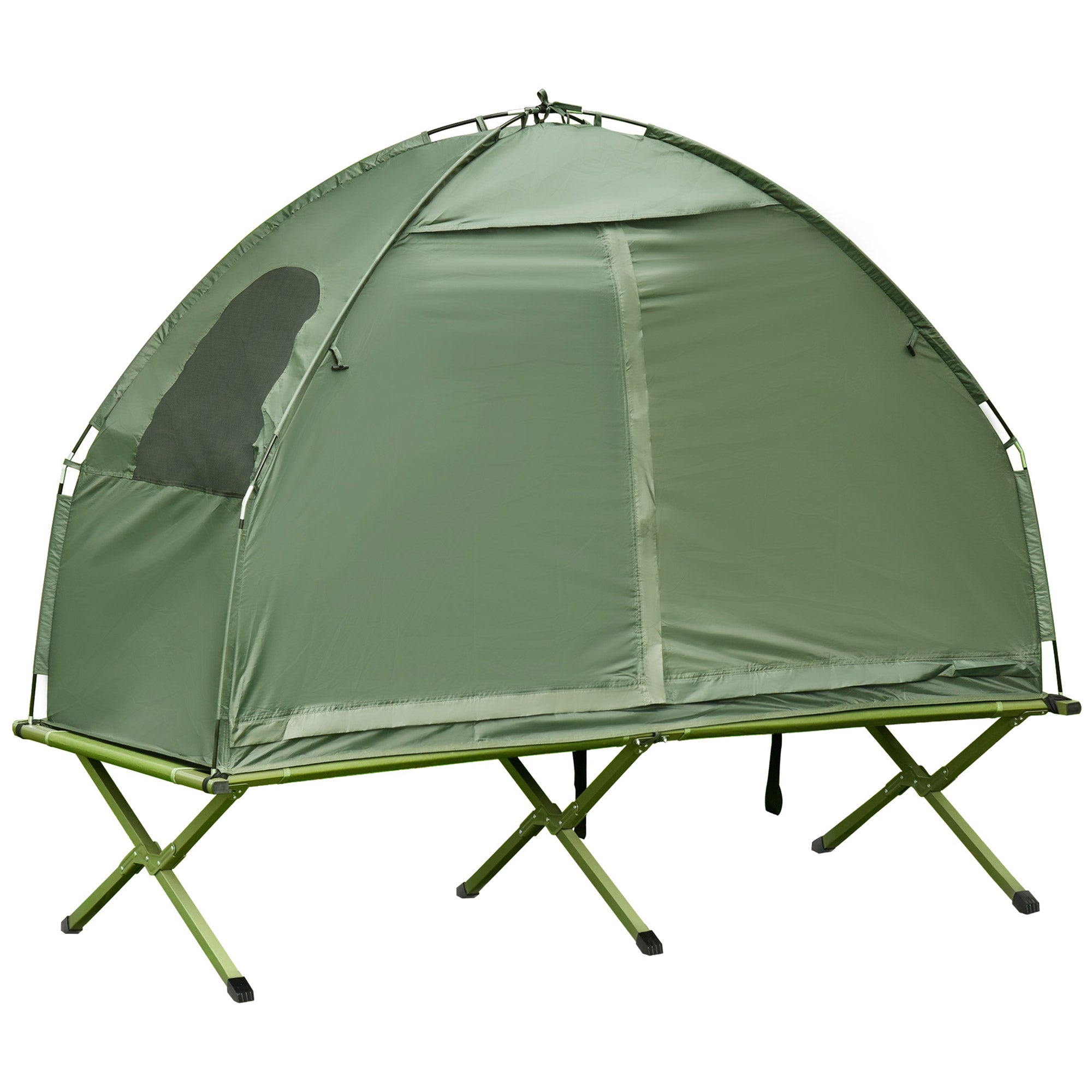 Compact Pop Up Portable Folding Outdoor Elevated Camping Cot Tent Combo Set Dark Green Camping Tents at Gallery Canada