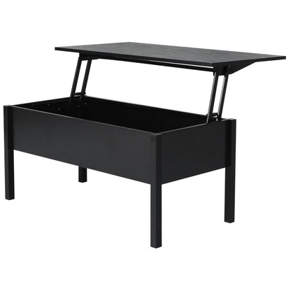 39" Modern Lift Top Coffee Table with Hidden Storage Compartment, Center Table for Living Room, Black Coffee Tables Black at Gallery Canada