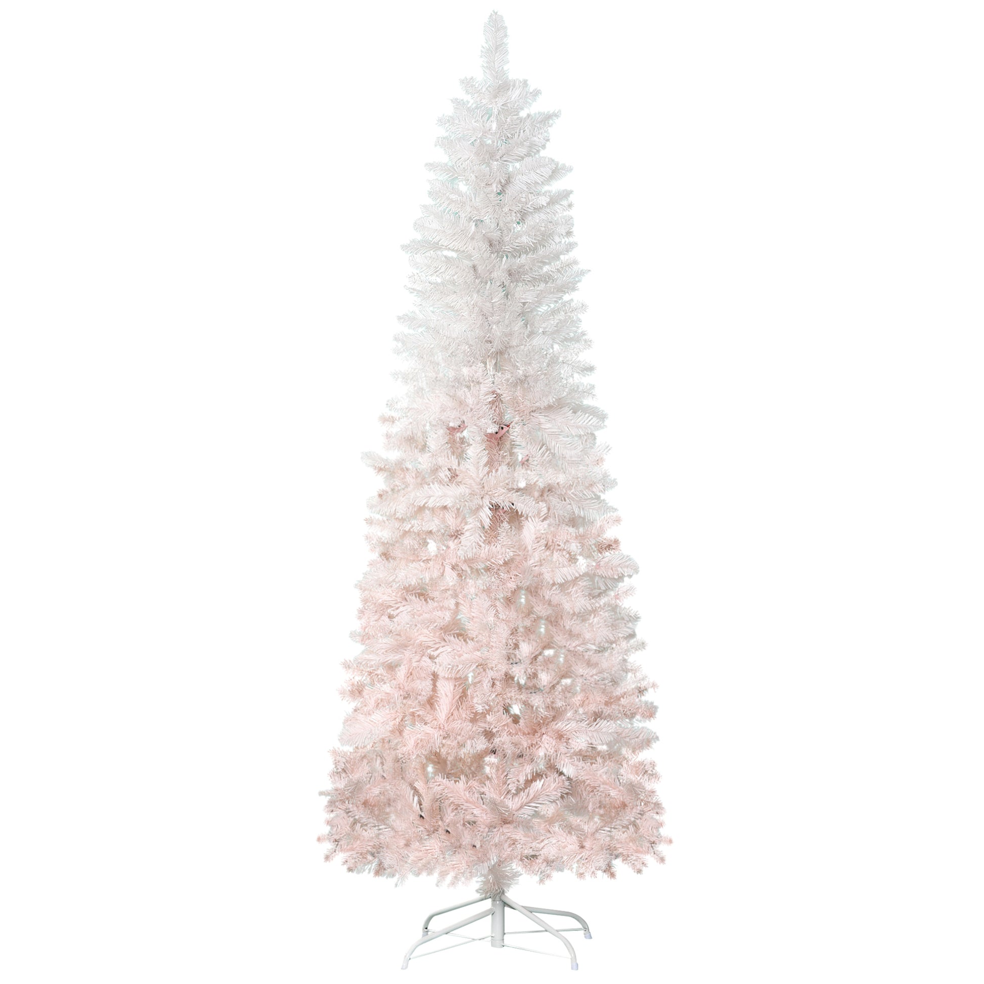 5ft Pencil Artificial Christmas Tree with Pine Realistic Branches, Auto Open, Pink and White Pencil Christmas Trees   at Gallery Canada