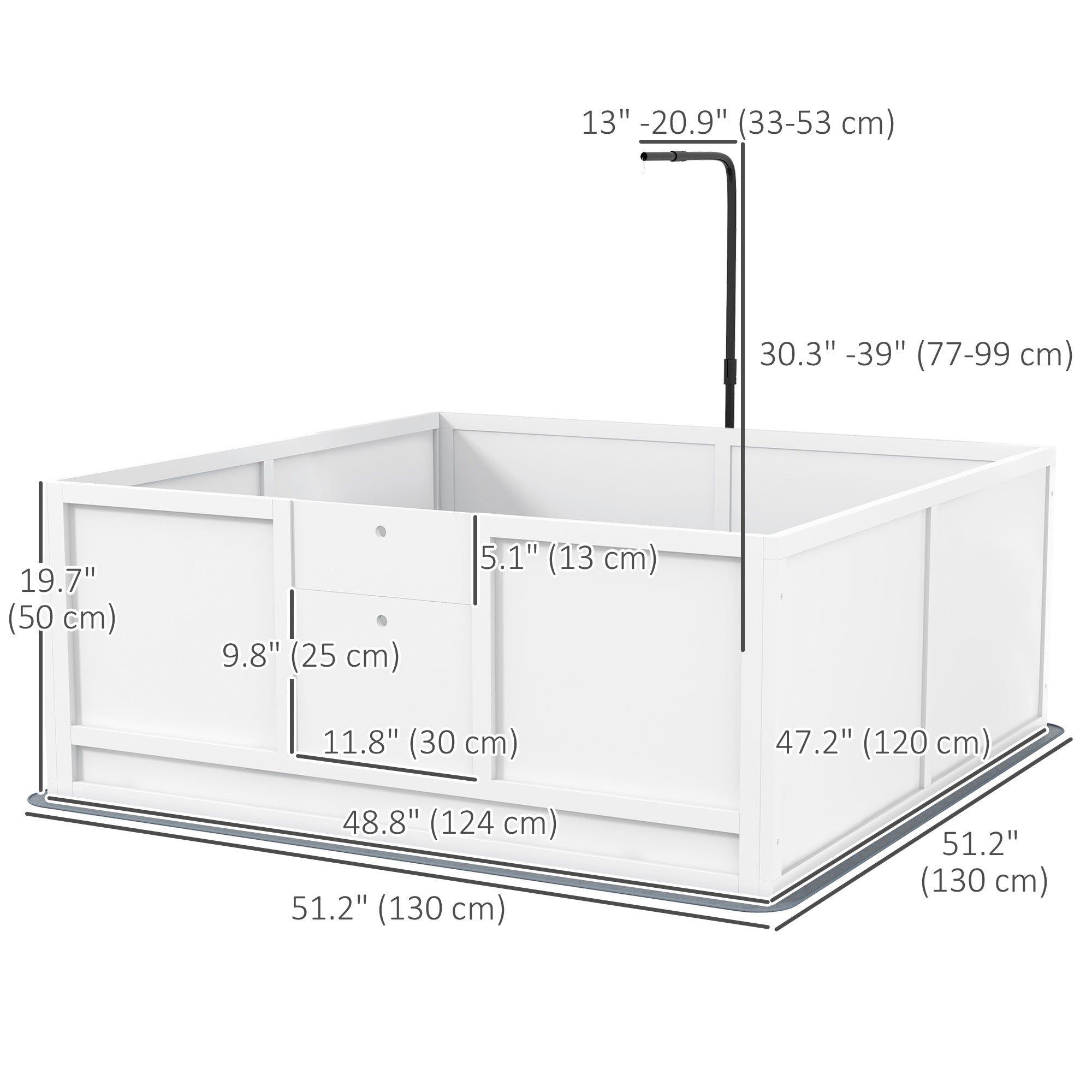 Whelping Box for Dogs with Retractable Light Stand, Waterproof Pad, Rail, Adjustable Height Door, 49