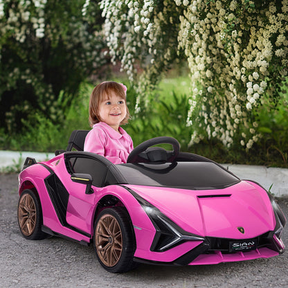 Compatible 12V Battery-powered Kids Electric Ride On Car Toy with Parental Remote Control Music Lights MP3 for 3-5 Years Old Pink Electric Toy Cars   at Gallery Canada