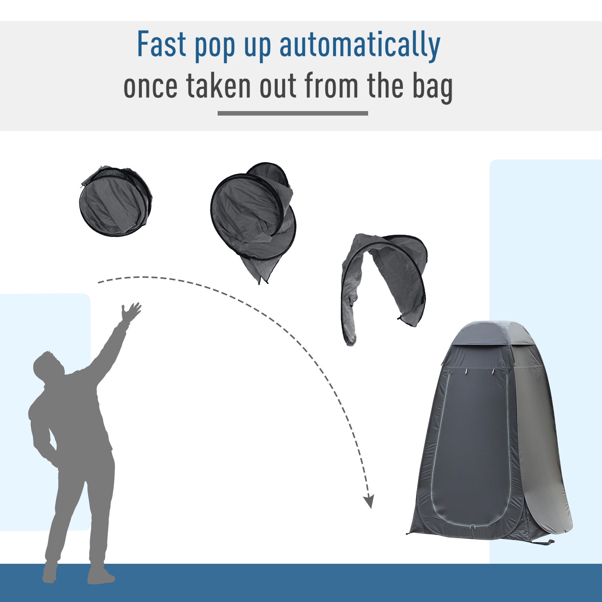 Pop Up Shower Tent, Portable Privacy Room for Outdoor Changing, Dressing, Fishing Storage with Carrying Bag, Black Camping Tents at Gallery Canada