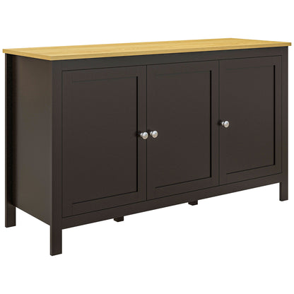 Sideboard, Buffet Cabinet with Doors and Adjustable Shelves for Living Room, Entryway, Black and Natural Kitchen Pantry Cabinets   at Gallery Canada