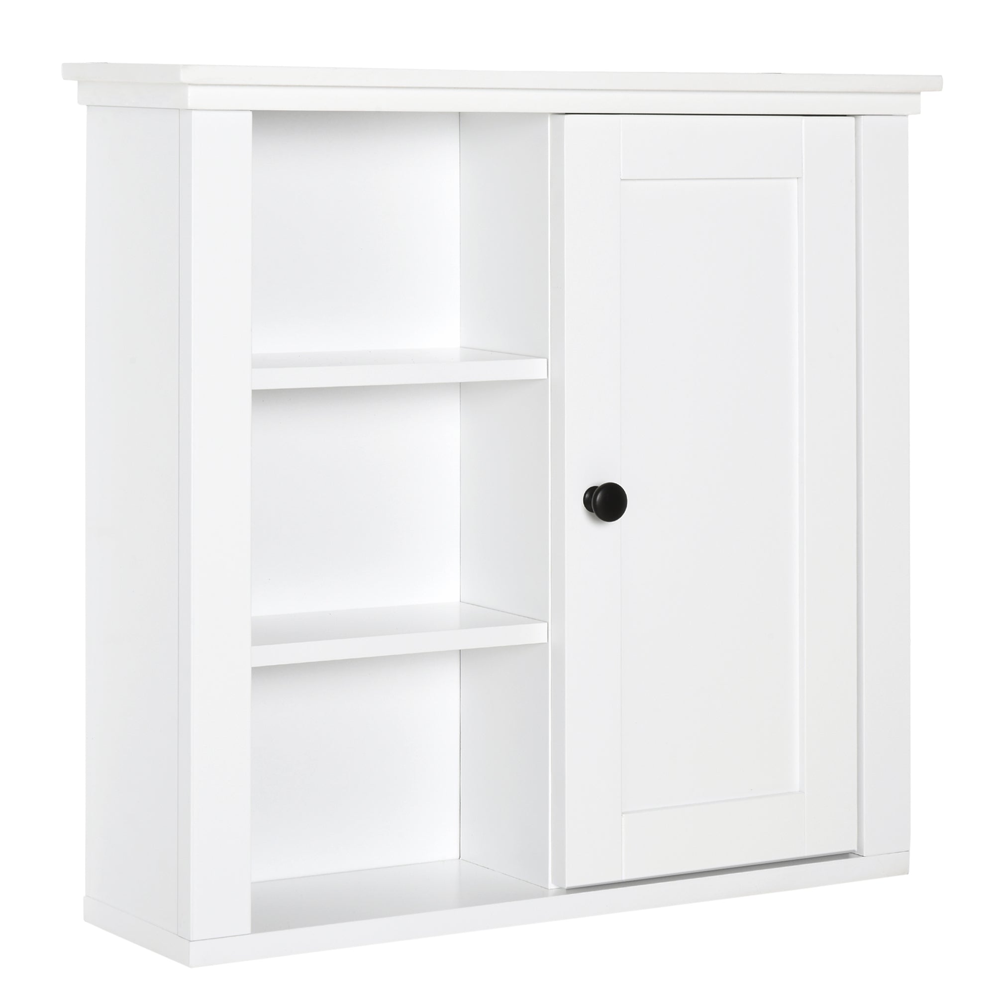 Bathroom Wall Cabinet, Wall Mounted Medicine Cabinet with 3 Open Shelves and Storage Cupboard for Laundry Room, White Wall Mounted Cabinets White  at Gallery Canada