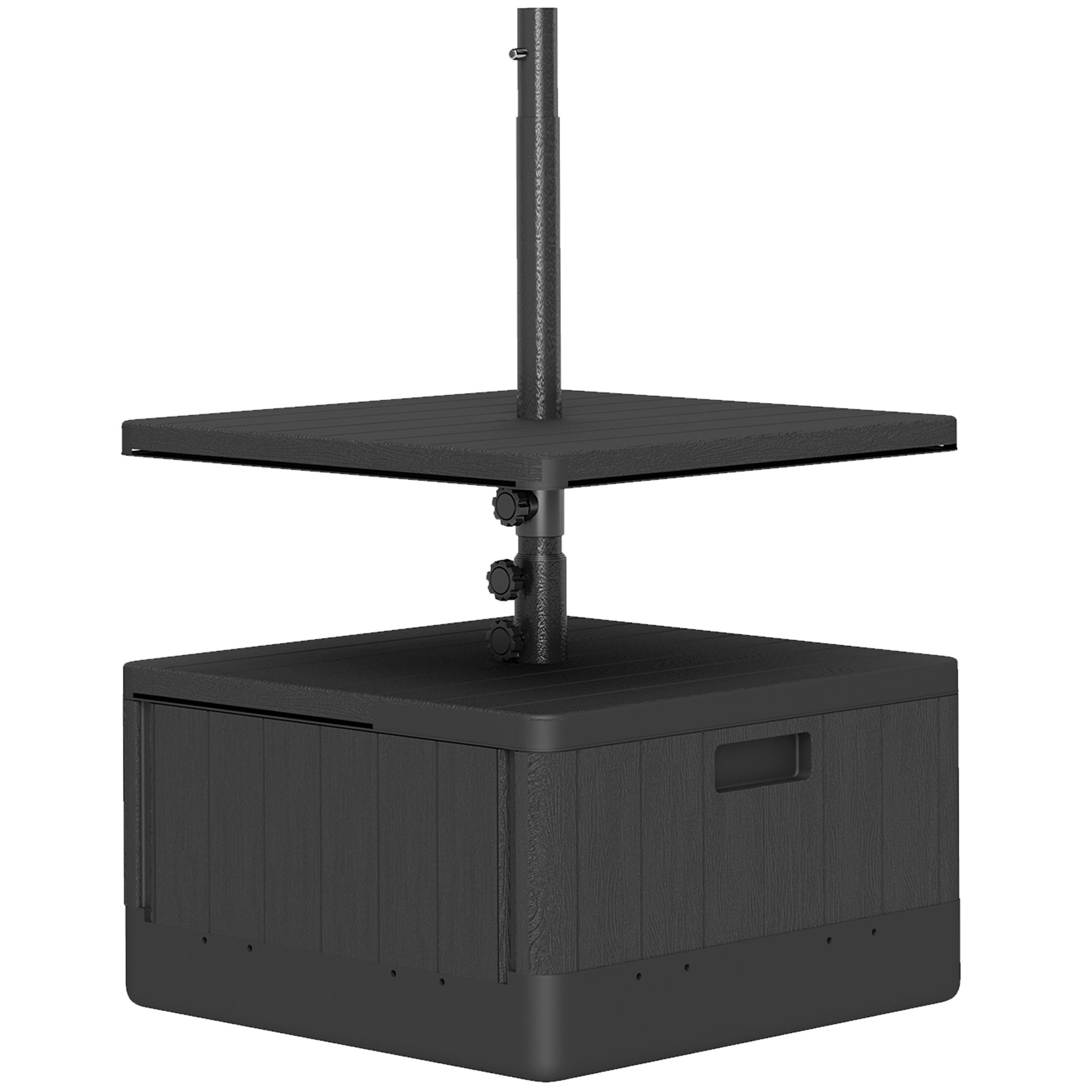 Patio Umbrella Weighted Base with Table Tray, Heavy Duty Umbrella Base with Wheels Handles, 176lbs with Stand Filling, Patio Umbrella Stand Base for Garden Poolside, Black Umbrella Bases at Gallery Canada