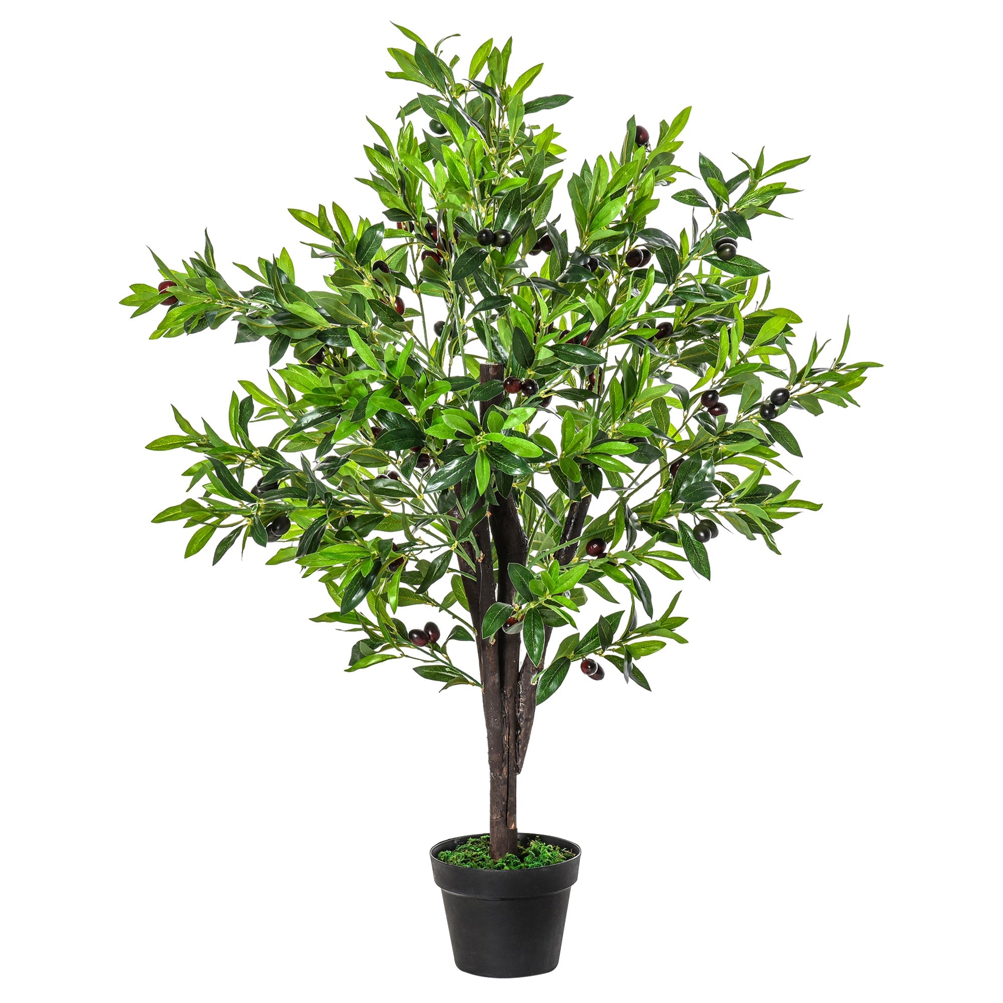 4FT Artificial Olive Tree, Faux Decorative Plant in Nursery Pot for Indoor or Outdoor Décor, Green Artificial Trees Green  at Gallery Canada