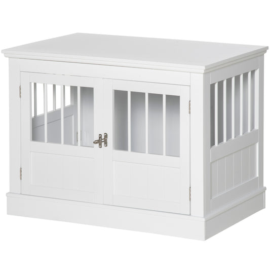 31" Dog Crate Furniture End Table with Three Doors for Small Dogs, White Houses, Kennels & Pens   at Gallery Canada