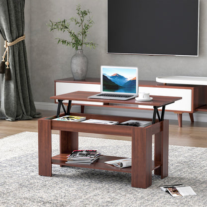 Modern Lift Top Coffee Table, Convertible Center Table with Hidden Storage Compartment and Storage Shelf for Living Room Coffee Tables   at Gallery Canada