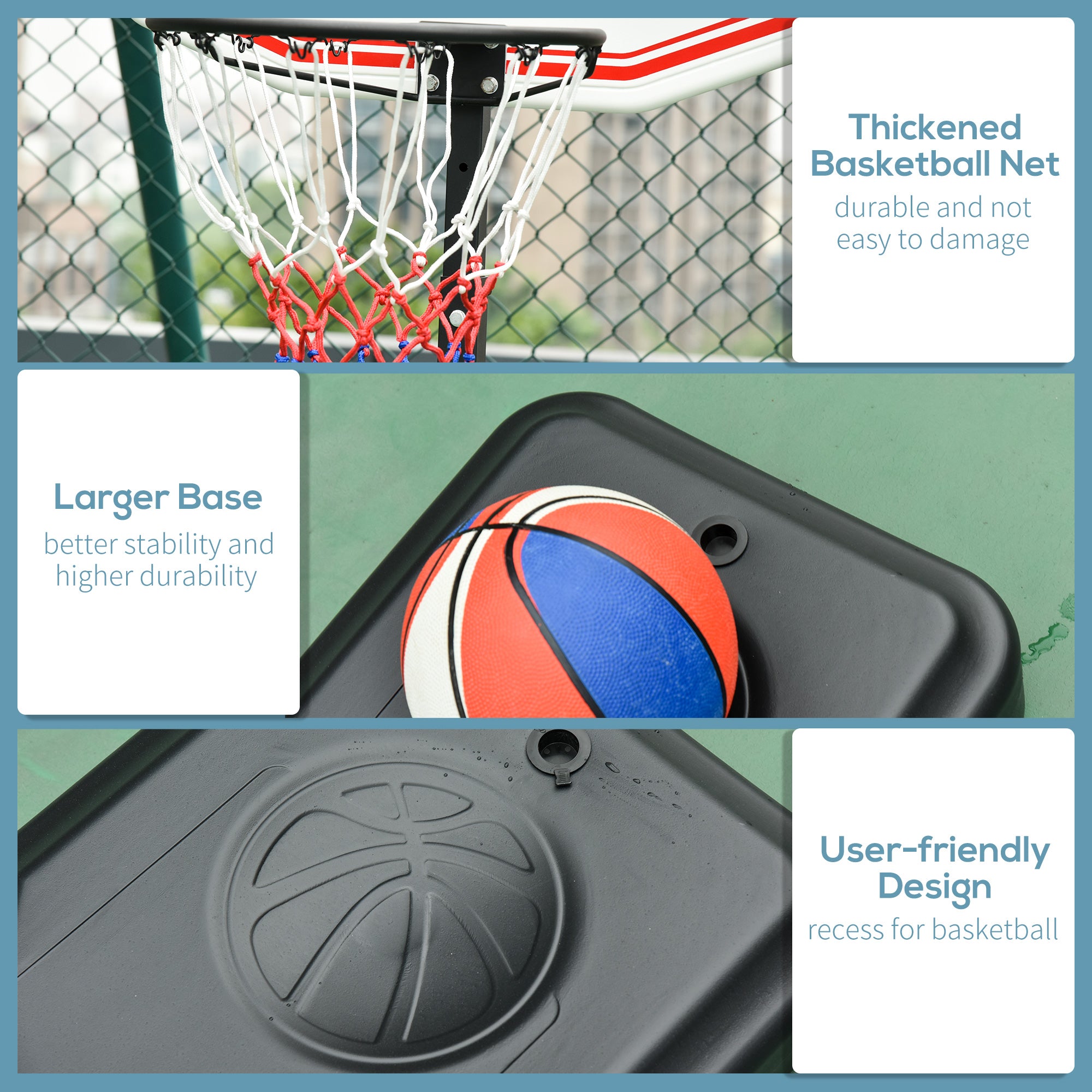 Adjustable 6.3-8.2ft Basketball Hoop System Outdoor Indoor Junior Basketball Stand Team Sport for Kids Youth W/ Wheels for Easy Removable Basketball   at Gallery Canada