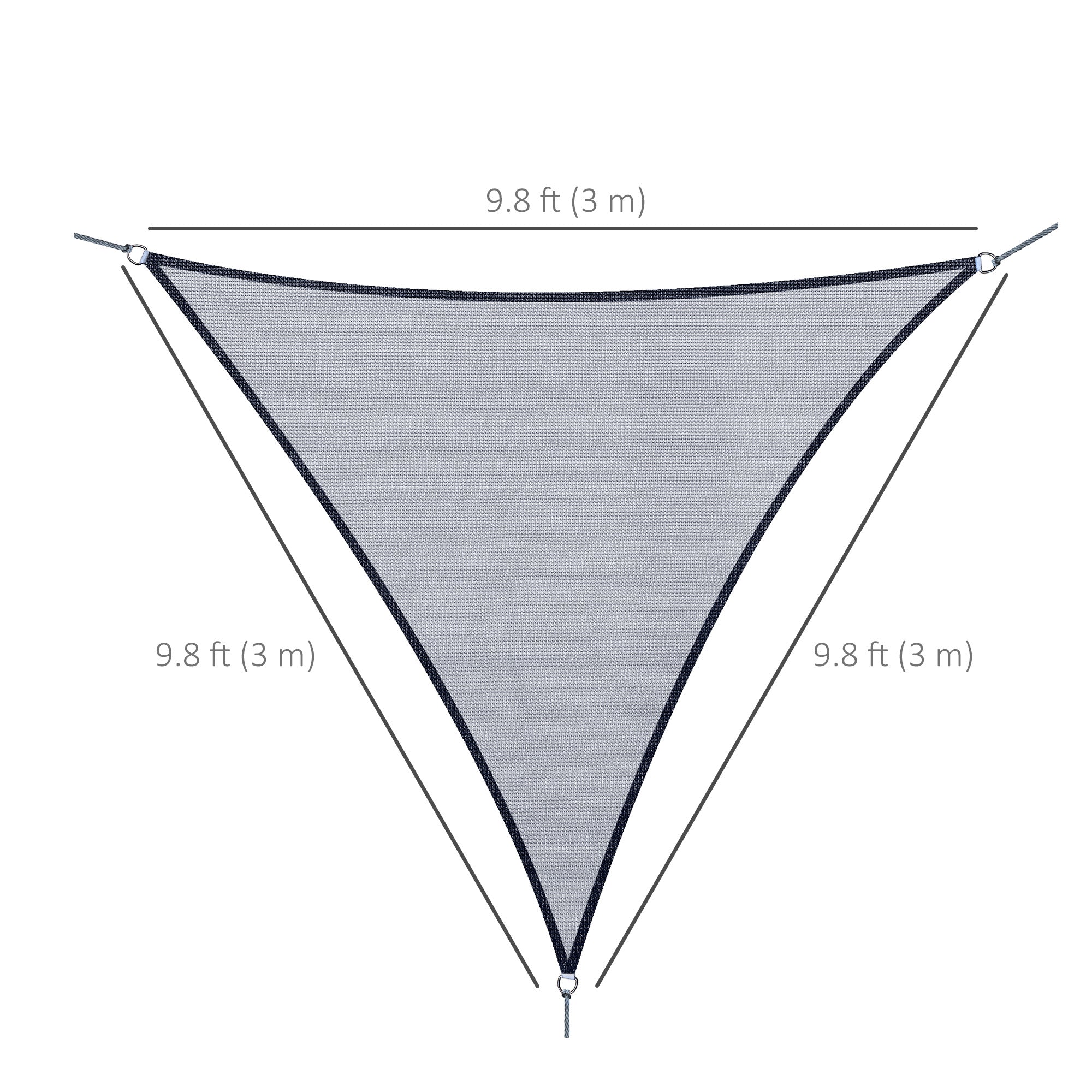 Triangle 10' Canopy Sun Sail Shade Garden Cover UV Protector Outdoor Patio Lawn Shelter with Carrying Bag Grey Shade Sails at Gallery Canada