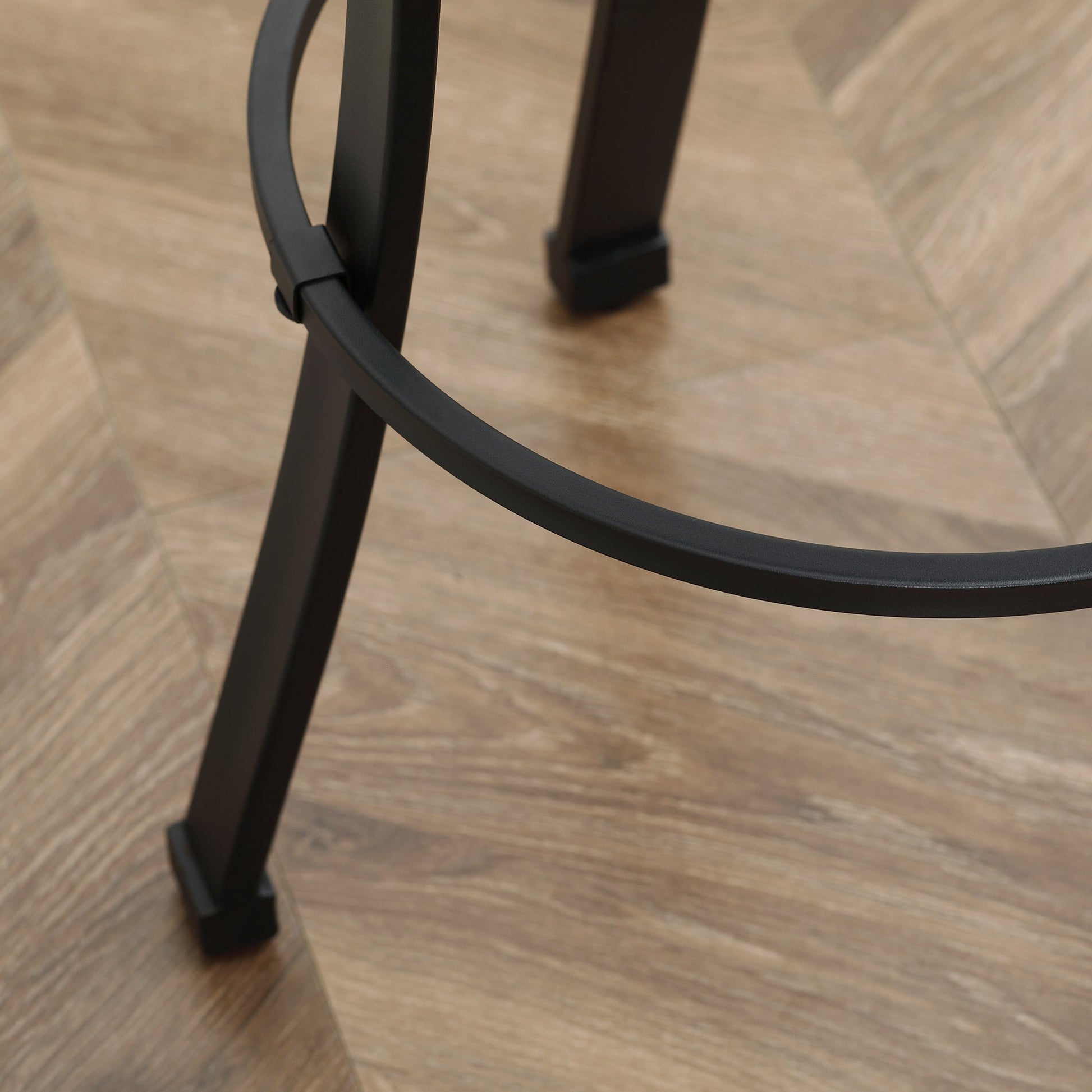 Vintage Swivel Bar Stools with Footrest, Microfiber Cloth, Steel Legs, Brown Bar Stools   at Gallery Canada