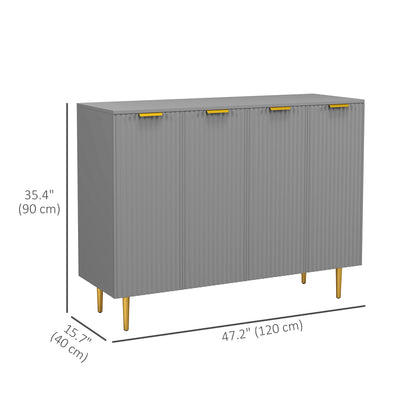 Modern Kitchen Storage Cabinet, Sideboard Buffet Cabinet with Adjustable Shelves for Kitchen Hallway, Grey Bar Cabinets   at Gallery Canada