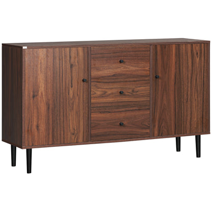 Kitchen Storage Sideboard, Buffet Cabinet with 2 Cupboard, 3 Drawers and Adjustable Shelves for Living Room Rustic Brown Bar Cabinets at Gallery Canada