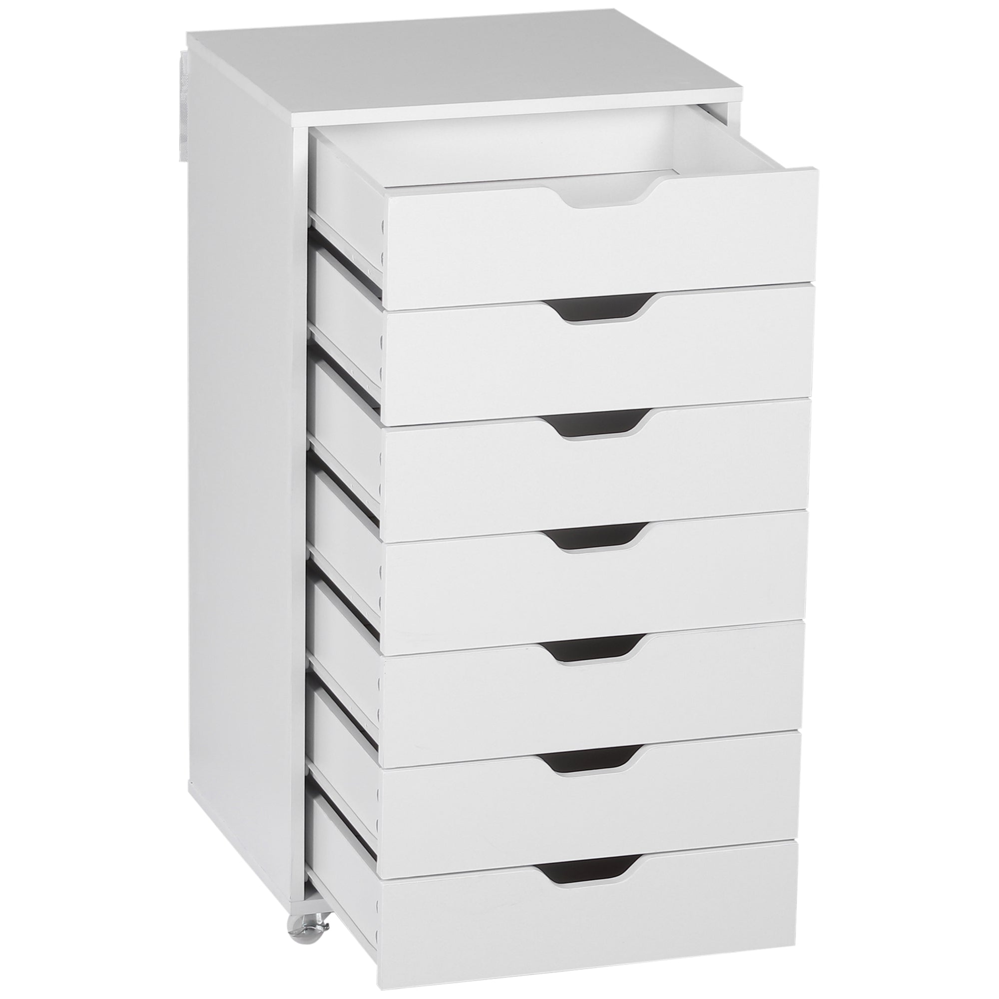 7-drawer Vertical File Cabinet for Home Office, Storage Cabinet with Wheels, 18.7