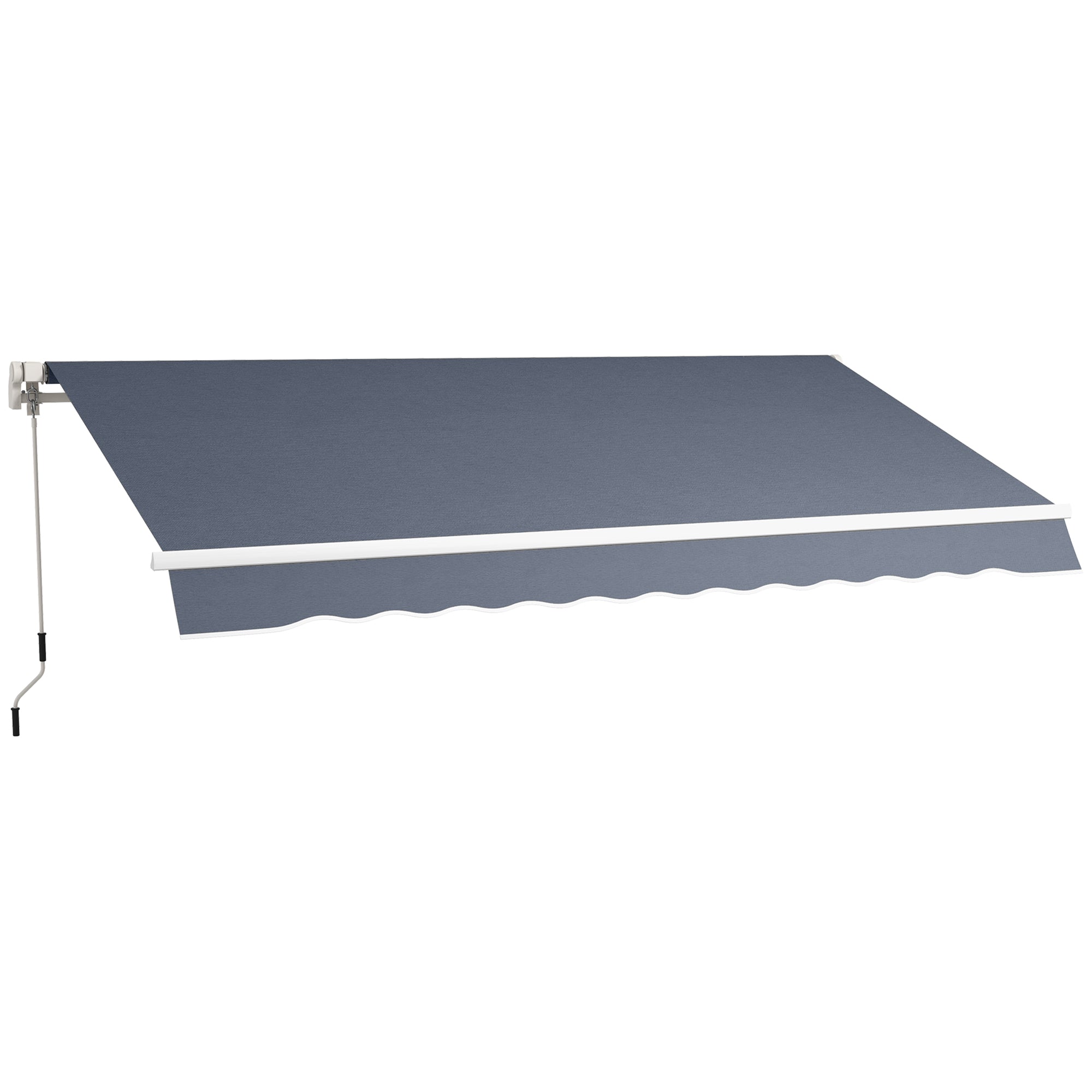 12' x 8' Retractable Patio Awning Sunshade Shelter with Manual Crank Handle UV &; Water-Resistant for Deck Balcony Grey Deck Awnings at Gallery Canada