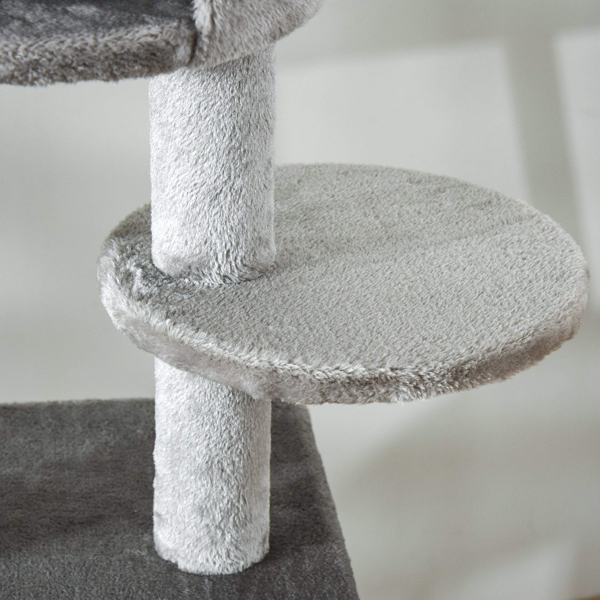 Adjustable 6-Tier Cat Tree with Condo, Perch, Ramp, Scratching Post, Light Grey Floor to Ceiling Cat Trees   at Gallery Canada