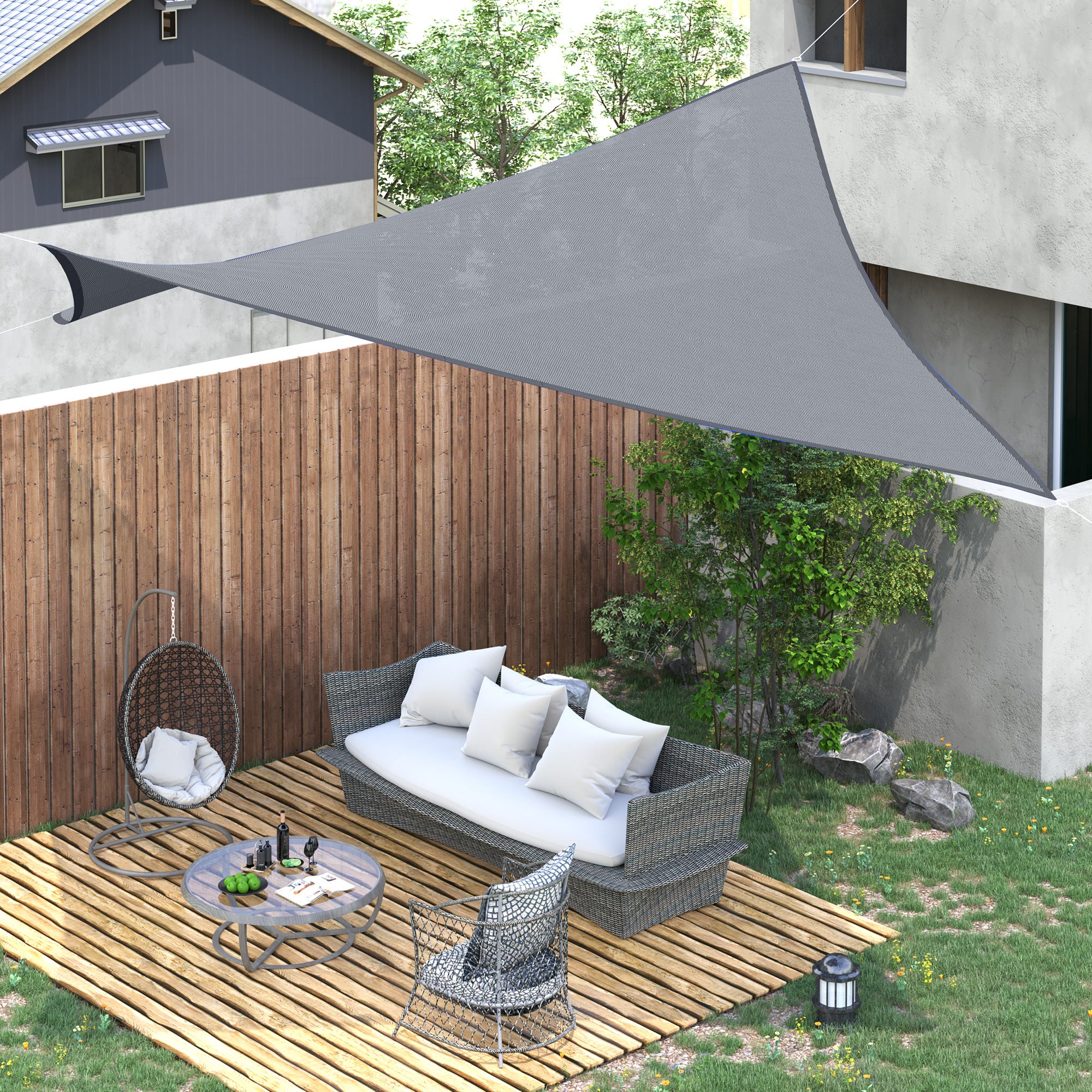 Square 12’ Canopy Sun Sail Shade Garden Cover UV Protector Outdoor Patio Lawn Shelter with Carrying Bag Grey Shade Sails at Gallery Canada