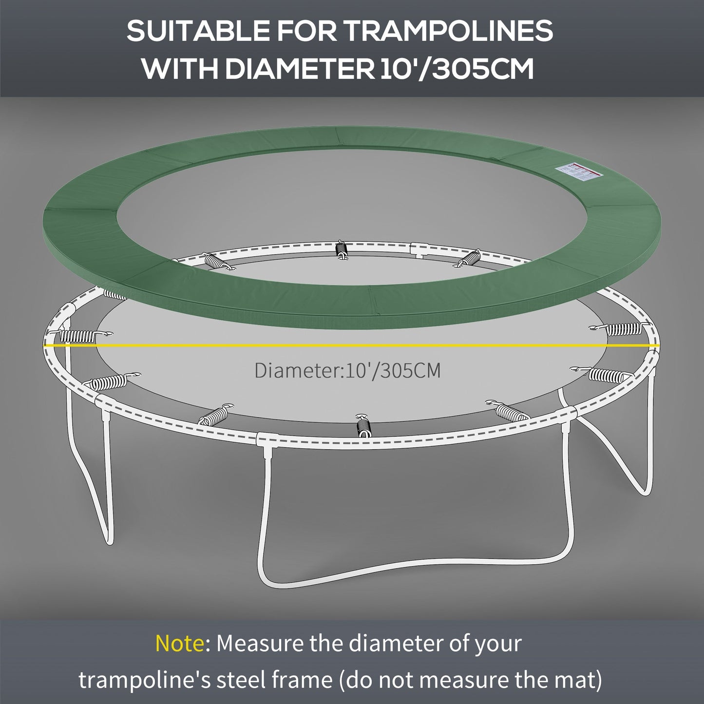 Φ10ft Trampoline Replacement Safety Pad Trampoline Pad Waterproof Spring Cover Green Trampolines   at Gallery Canada