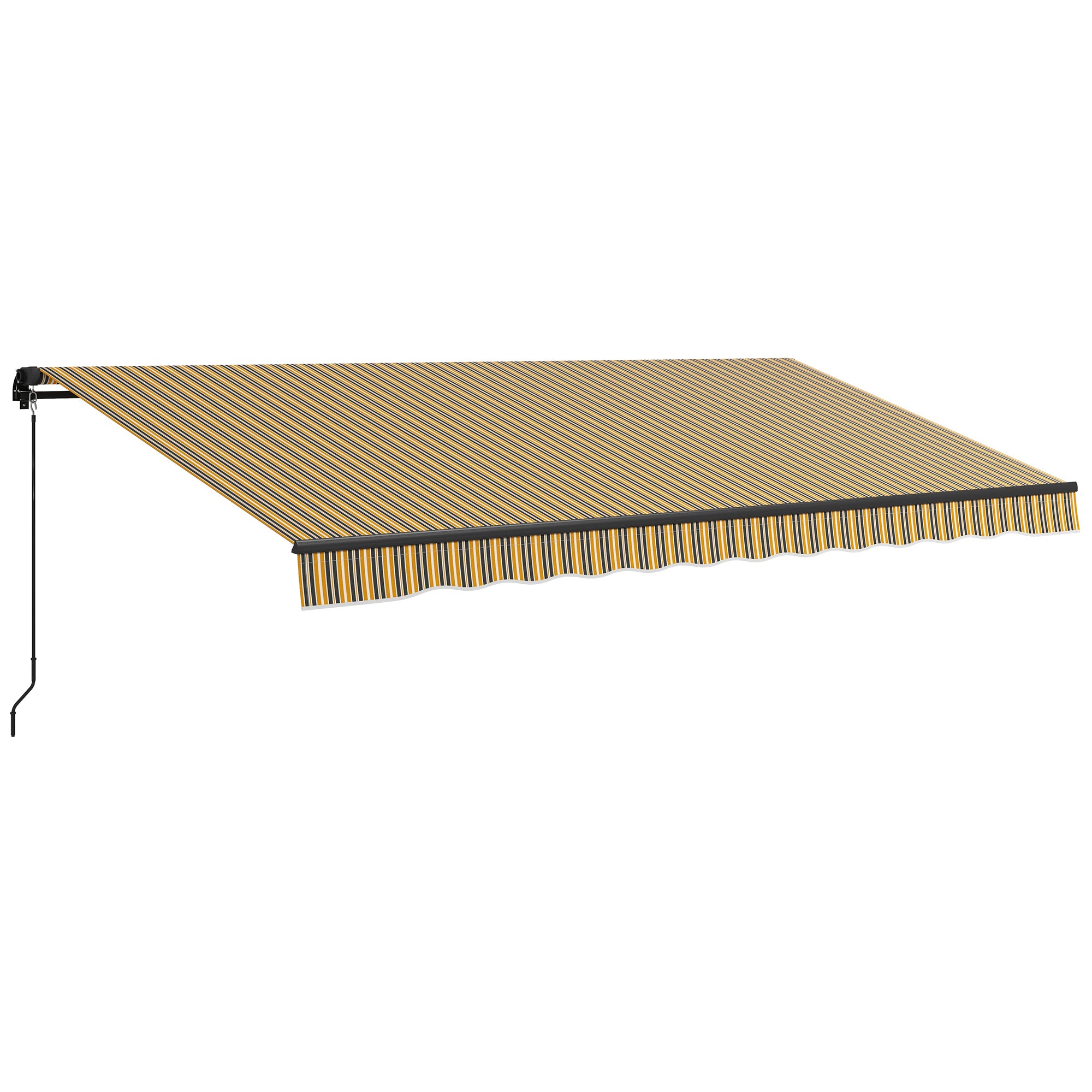 15' x 10' Retractable Awning, 280gsm UV Resistant Sunshade Shelter, for Deck, Balcony, Yard, Amber and Dark Grey Window Awnings at Gallery Canada