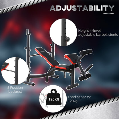 Press Bench, Heavy Duty Multiple Function Workout Adjustable Bench with Preacher Curl, Leg Developer Weight Benches   at Gallery Canada