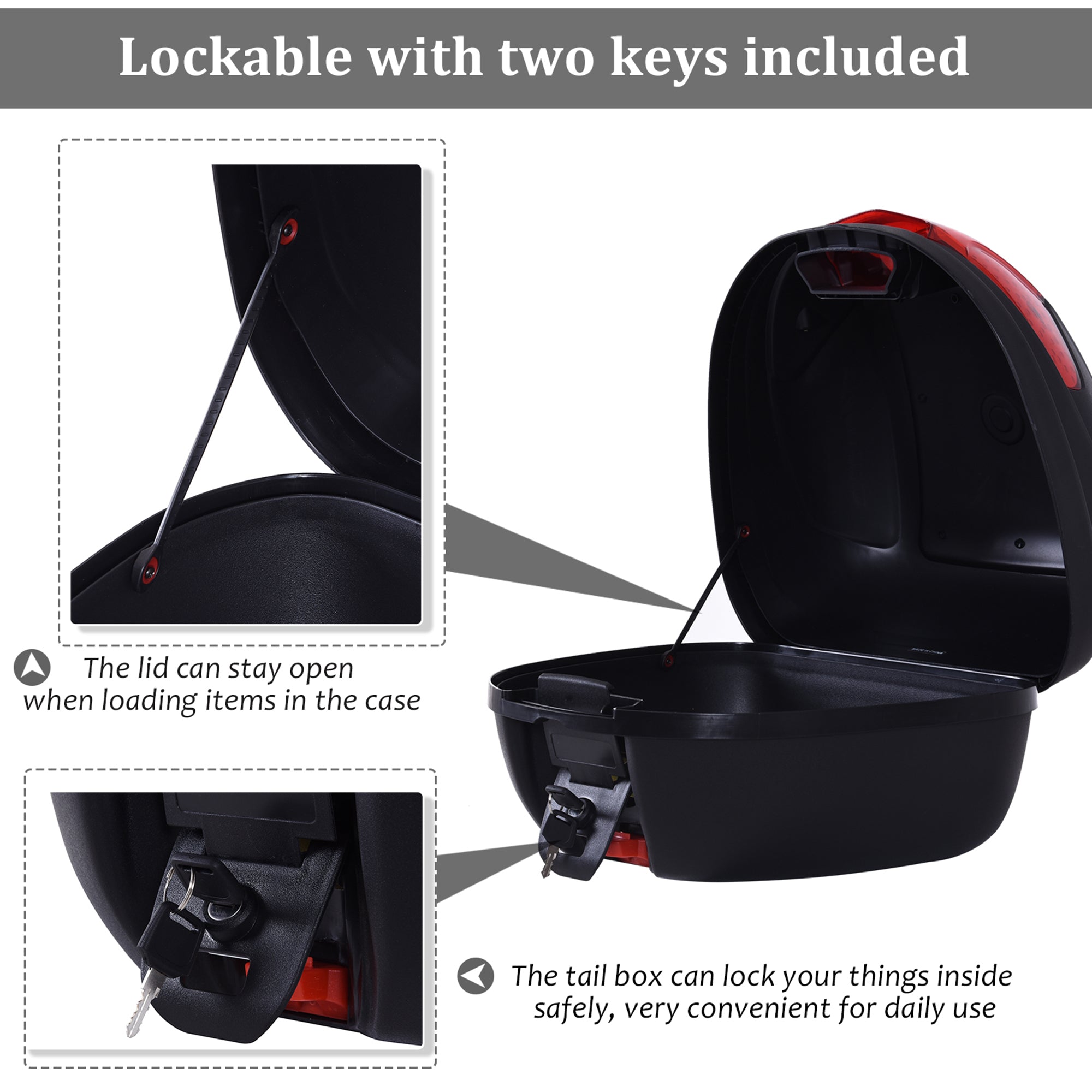 30L Motorcycle Tail box Top Case Motorbike Trunk Helmet Carrier Luggage Helmet Storage Mount Rack w/ Lock Automotive at Gallery Canada