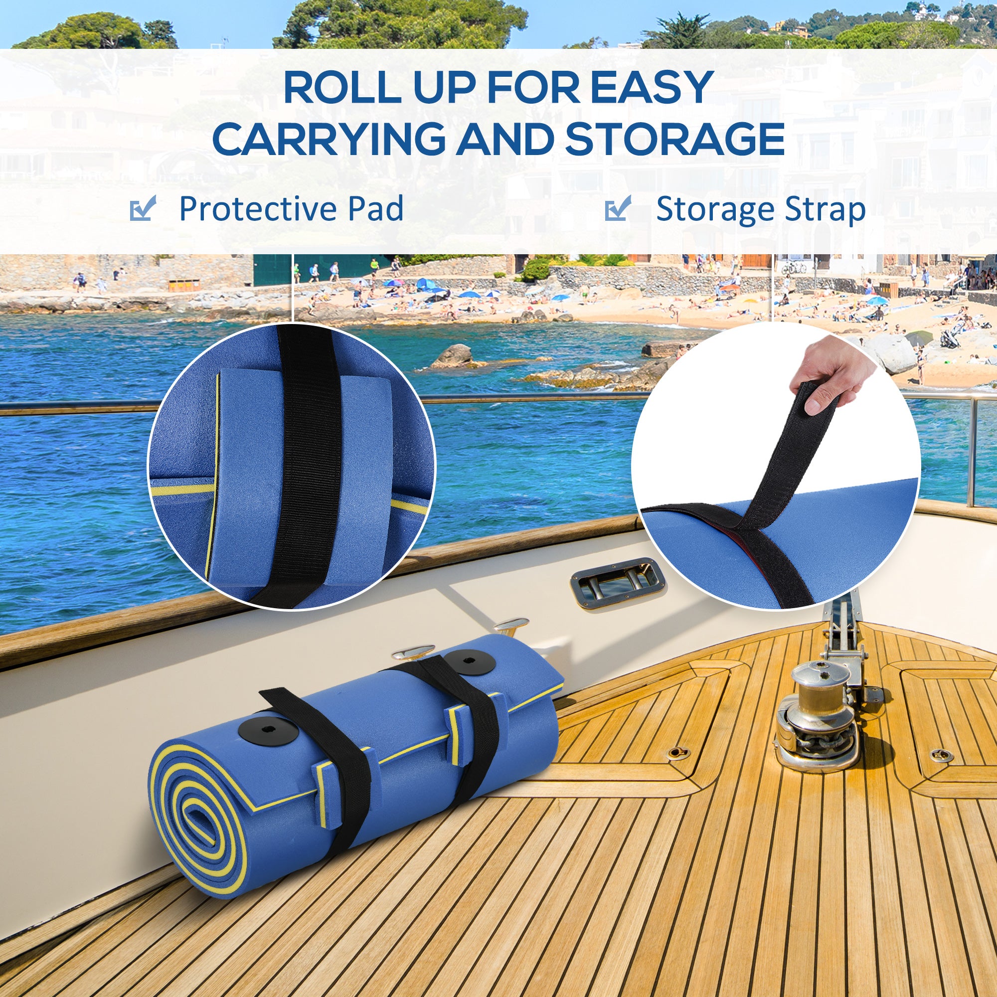 6.5' x 2' Roll-Up Pool Float Pad Water Floating Mat for Lake, Ocean, Pool Playing, Relaxing &; Recreation, Blue Water Sports & Boating Supplies at Gallery Canada