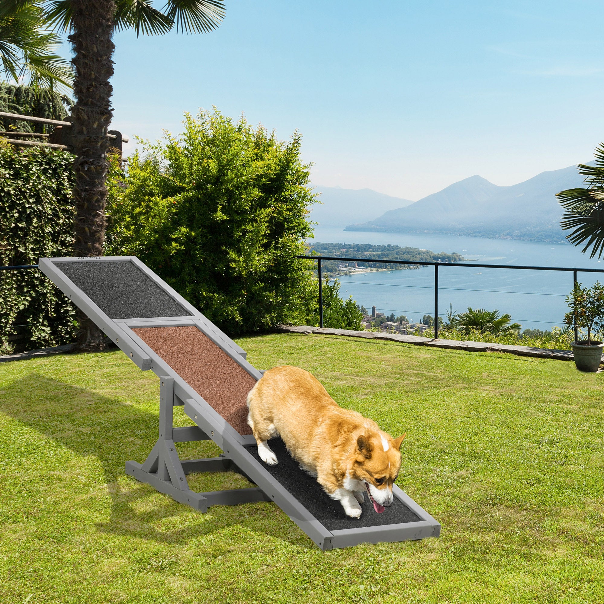 Wood Pet Seesaw Platform Dog Agility Training Equipment Run Game Toy Weather Resistant Pet Supplies Grey Dog Agility Training Equipment at Gallery Canada