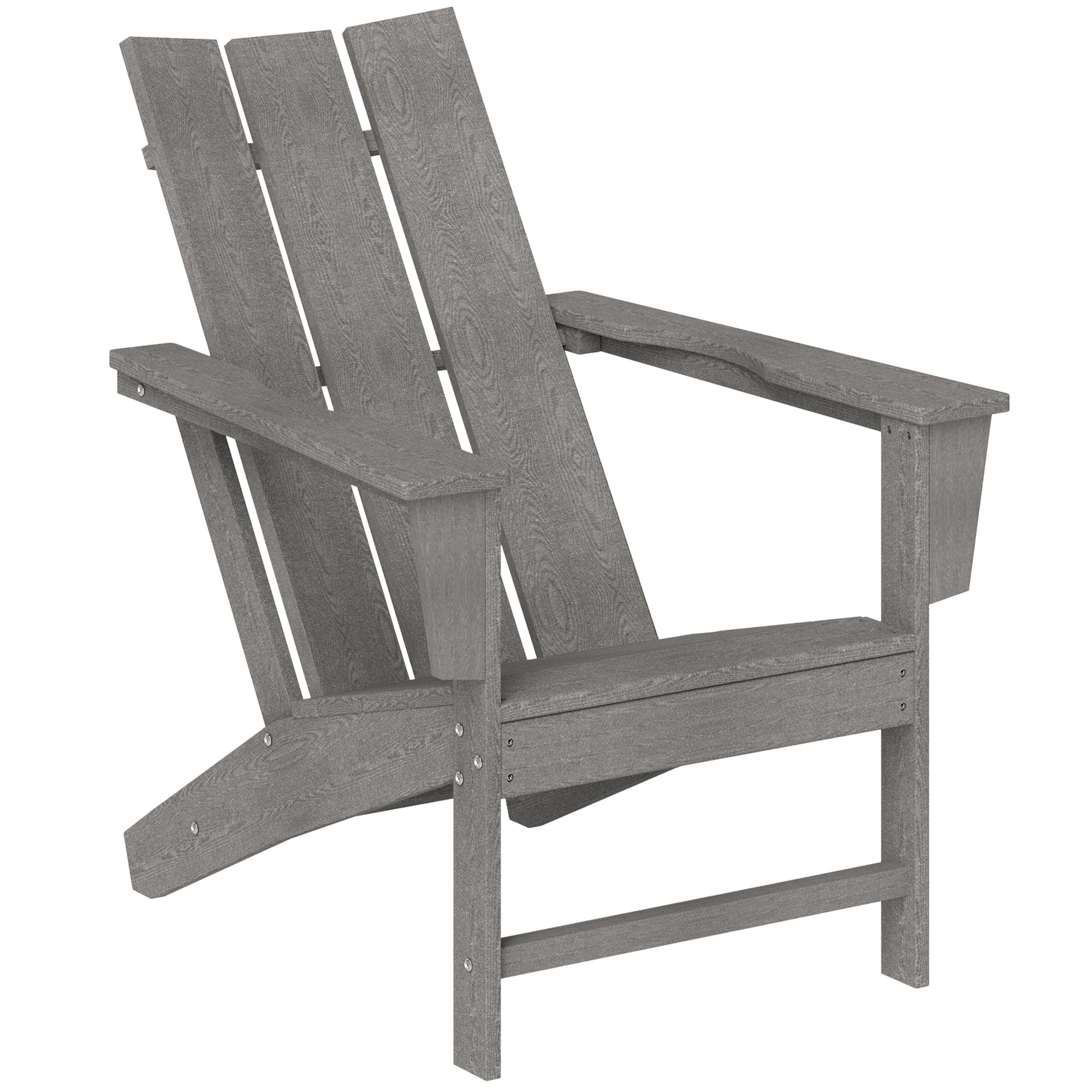HDPE Plastic Adirondack Chair, Muskoka Chair with High Back and Wide Armrests for Fire Pit, Patio, Porch, Dark Grey Patio Chairs at Gallery Canada