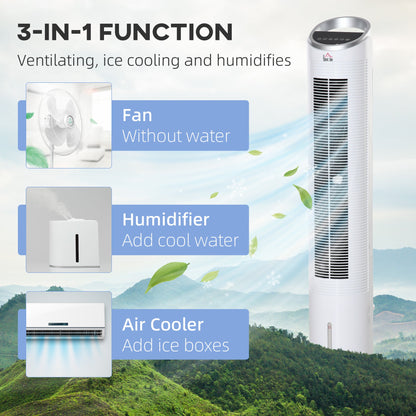 Evaporative Air Cooler with Remote, 3 Modes & Speeds, Timer, Quiet, White Tower Fans   at Gallery Canada