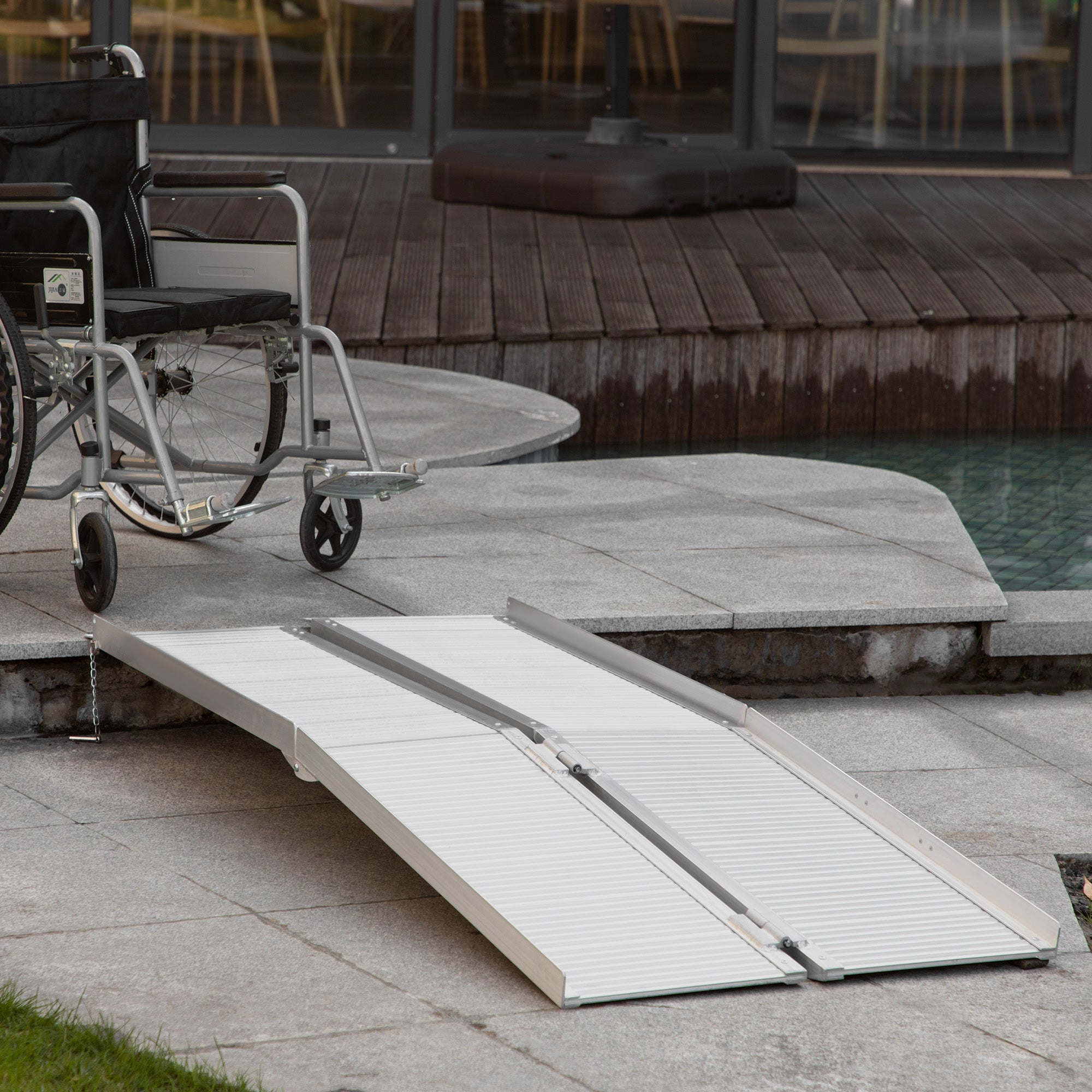 Textured Aluminum Folding Wheelchair Ramp, Portable Threshold Ramp 6', for Scooter Steps Home Stairs Doorways Knee Walker & Wheelchair Ramps at Gallery Canada