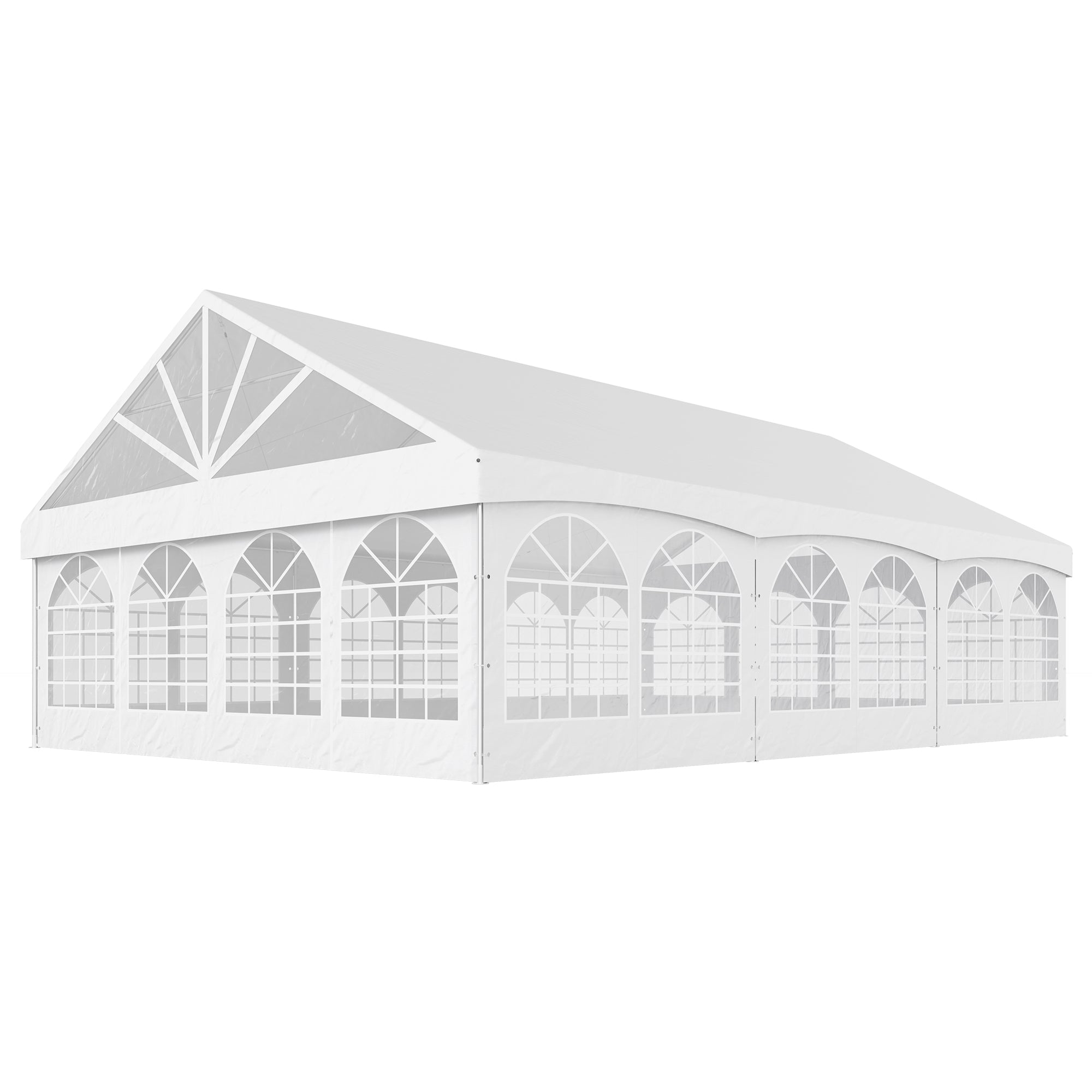 20' x 30' Heavy Duty Party Tent, Galvanized Outdoor Canopy Event Tent with Removable Window Sidewalls and Carry Bags Gazebos White at Gallery Canada