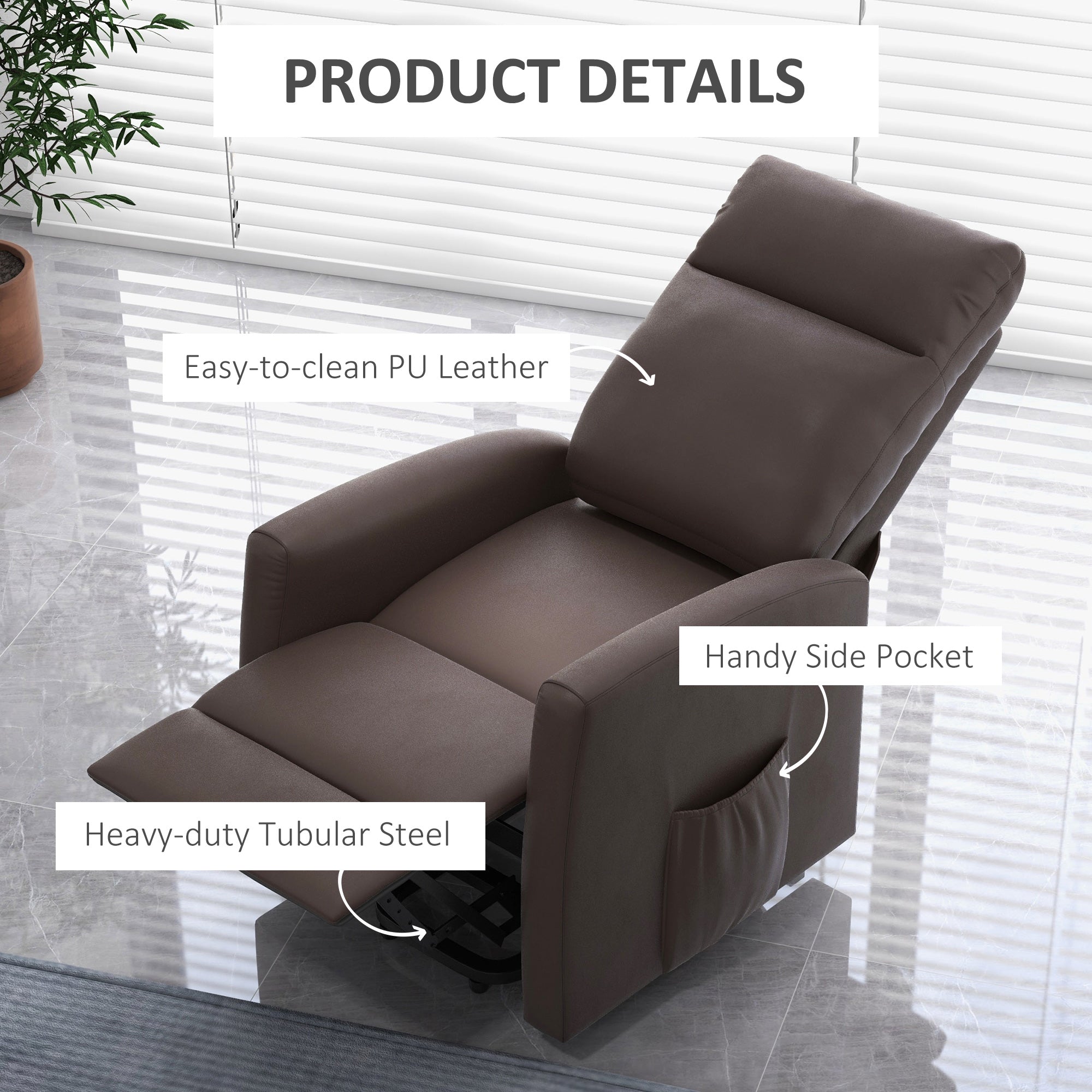 Power Lift Recliner Chair with Remote Control Side Pocket for Living Room Home Office Study Brown Electric Power Lift Chairs at Gallery Canada